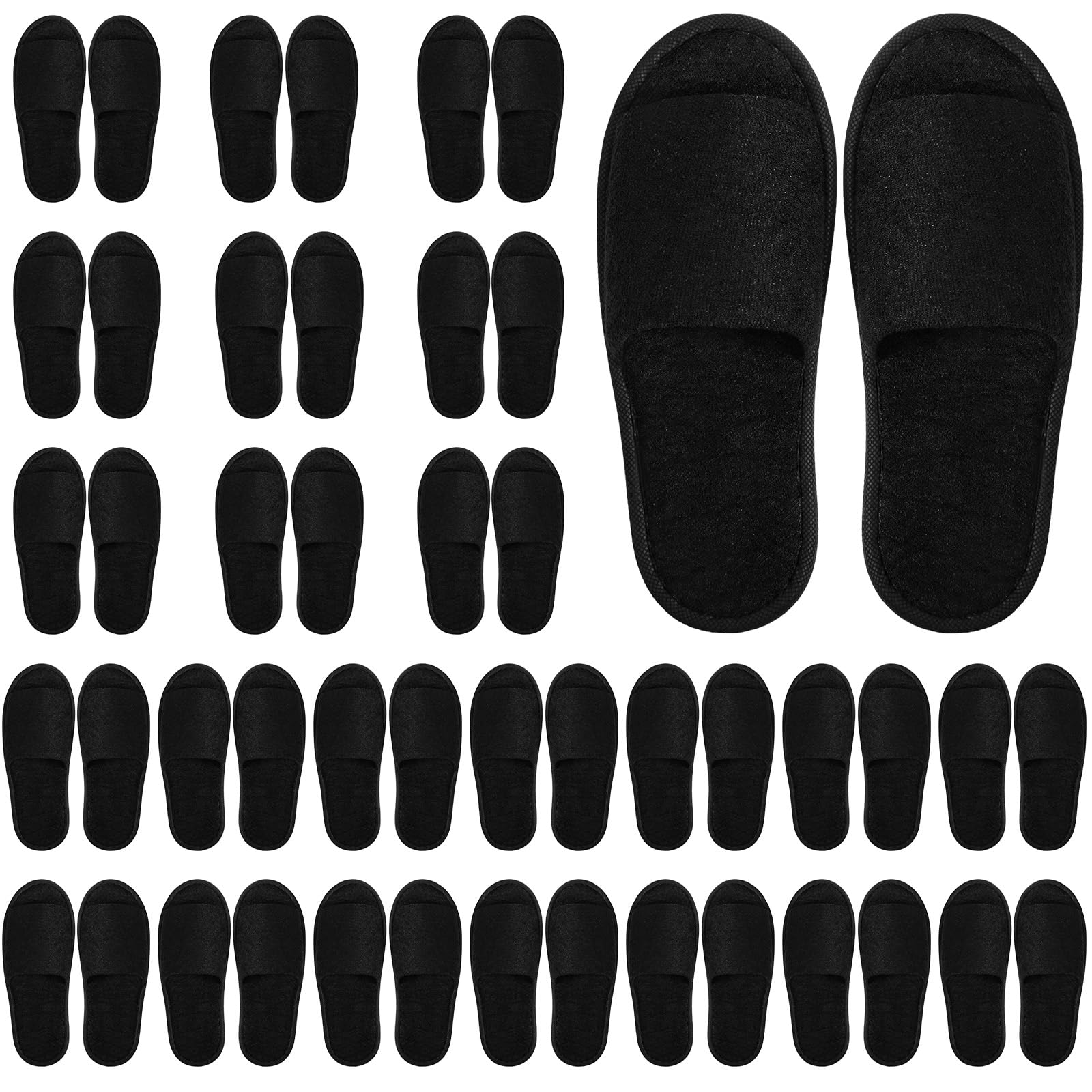 24 Pairs Spa Disposable Slippers Open Toe Non Slip Slippers for Women Men Guests Hotels Home Party Housewarming