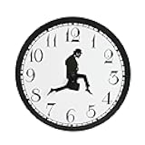 Sveudvdis Ministry of Silly Silent Walks Clock, 12 inch Non-Ticking Silly Walk Wall Clock, A Interesting Wall Clock for Bedroom Kitchen Living Room, Novelty Home Decor Gift (Black)