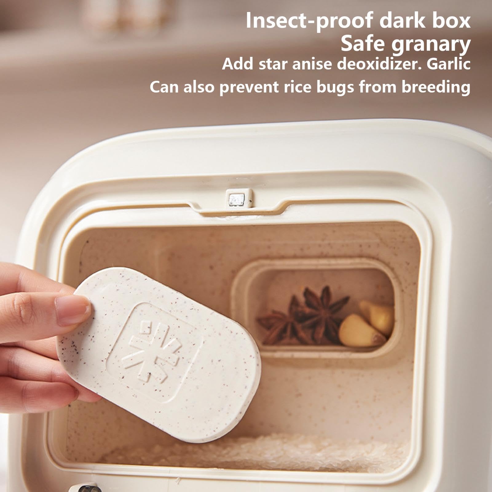 Dispenser di supporto per riso, contenitore di immagazzinaggio di riso,Contenitore per dispensa per la casa | Contenitore per alimenti da cucina per organizzazione di stoccaggio dispensa, scatola dis | Porta Riso Da Cucina per Dispensa Armadietto Frigorif