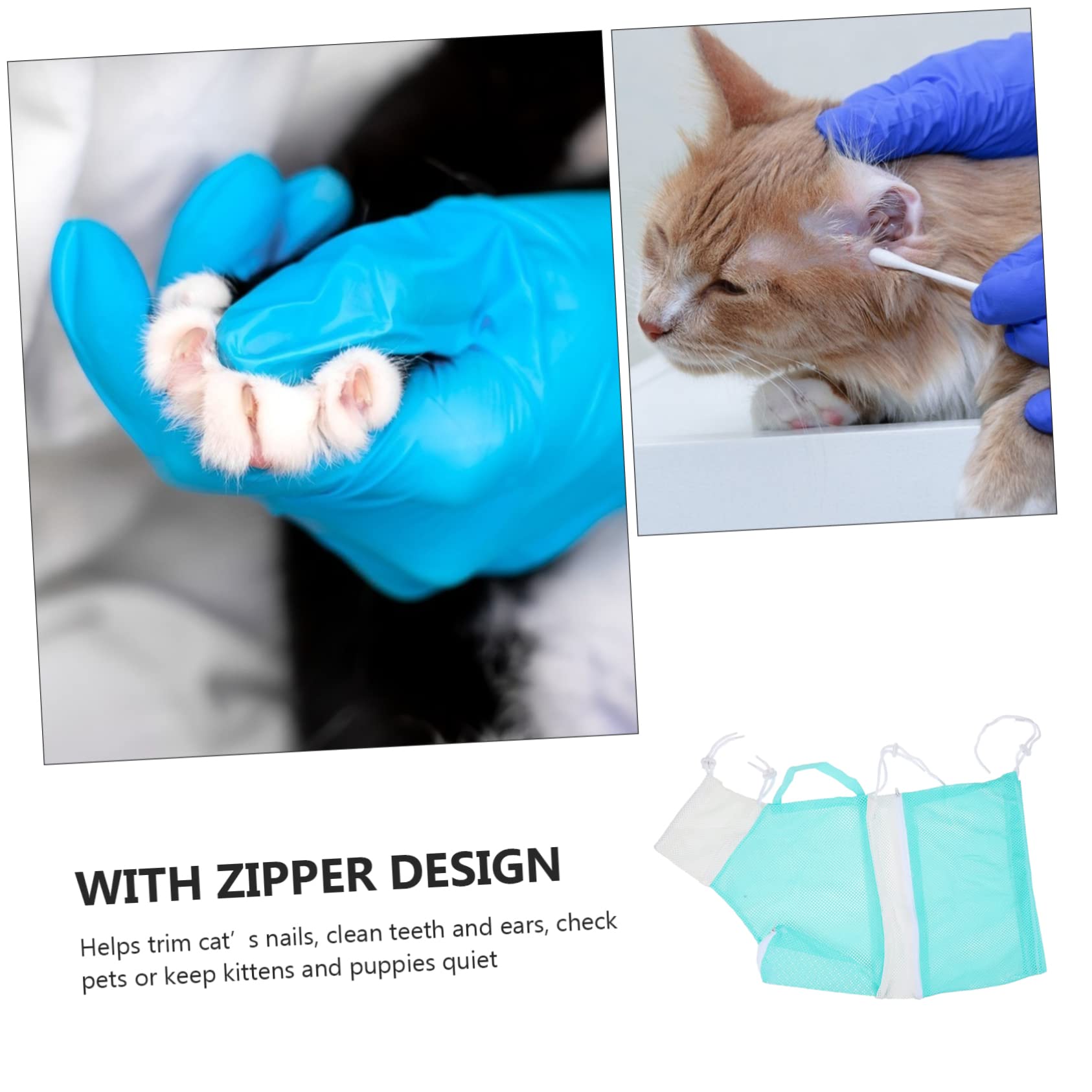 minkissy 3piezas Bolsa De Lavado para Gatos Ajustable Baños y Cuidado De Uñas Bolsa De Limpieza para Gatos y Cachorros Material De Resistente Herramienta De para
