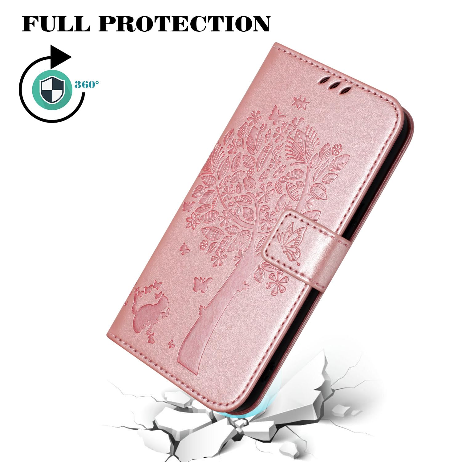 Cover per Xiaomi Poco F5 Libro in Pelle PU, [con 2 Pezzi