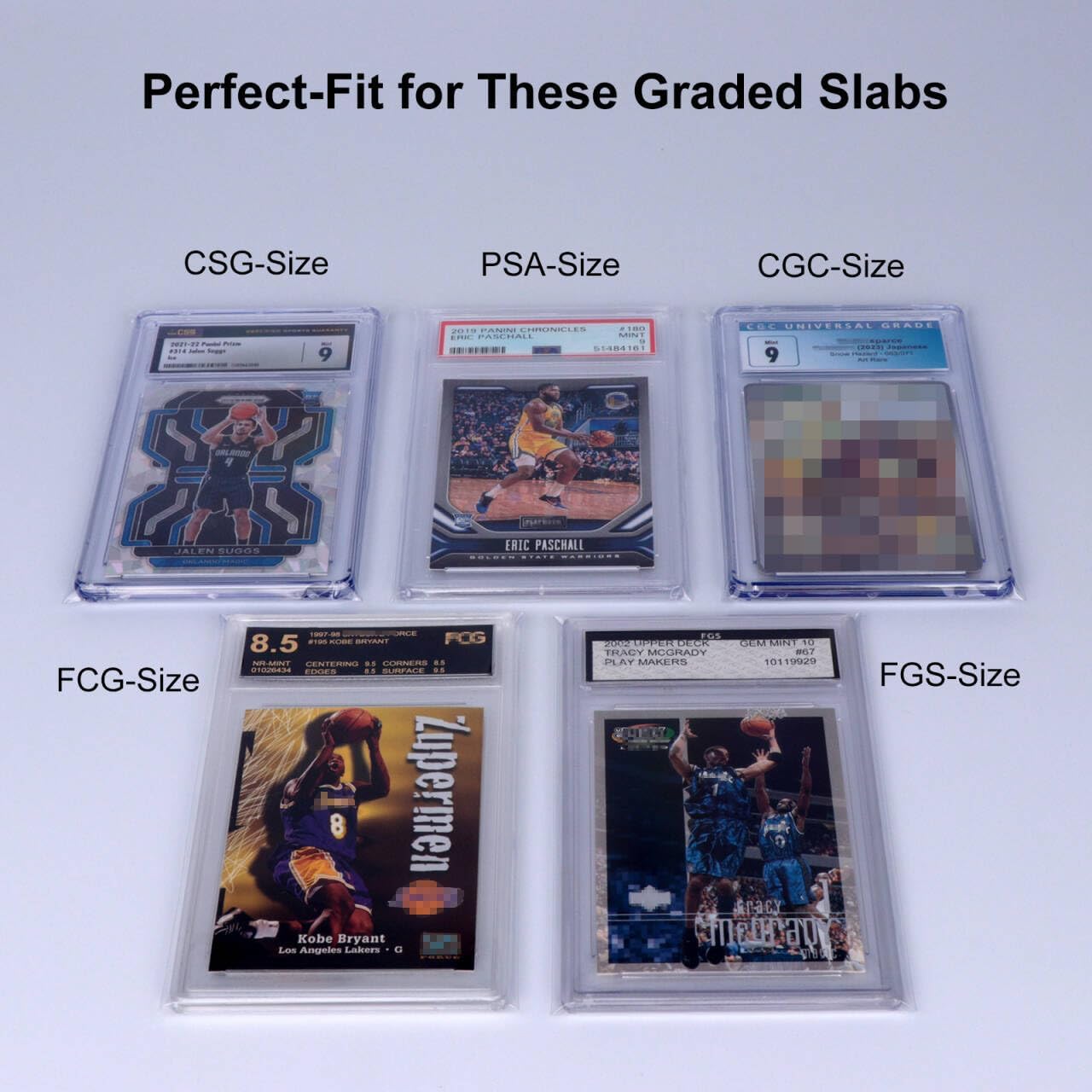 Graded Card Sleeves for PSA-Sized Slabs, Resealable Slab Card Sleeve Compatibile with PSA, CSG, CGC, FGS, FCG and Similar Sized Slabs(400pcs)