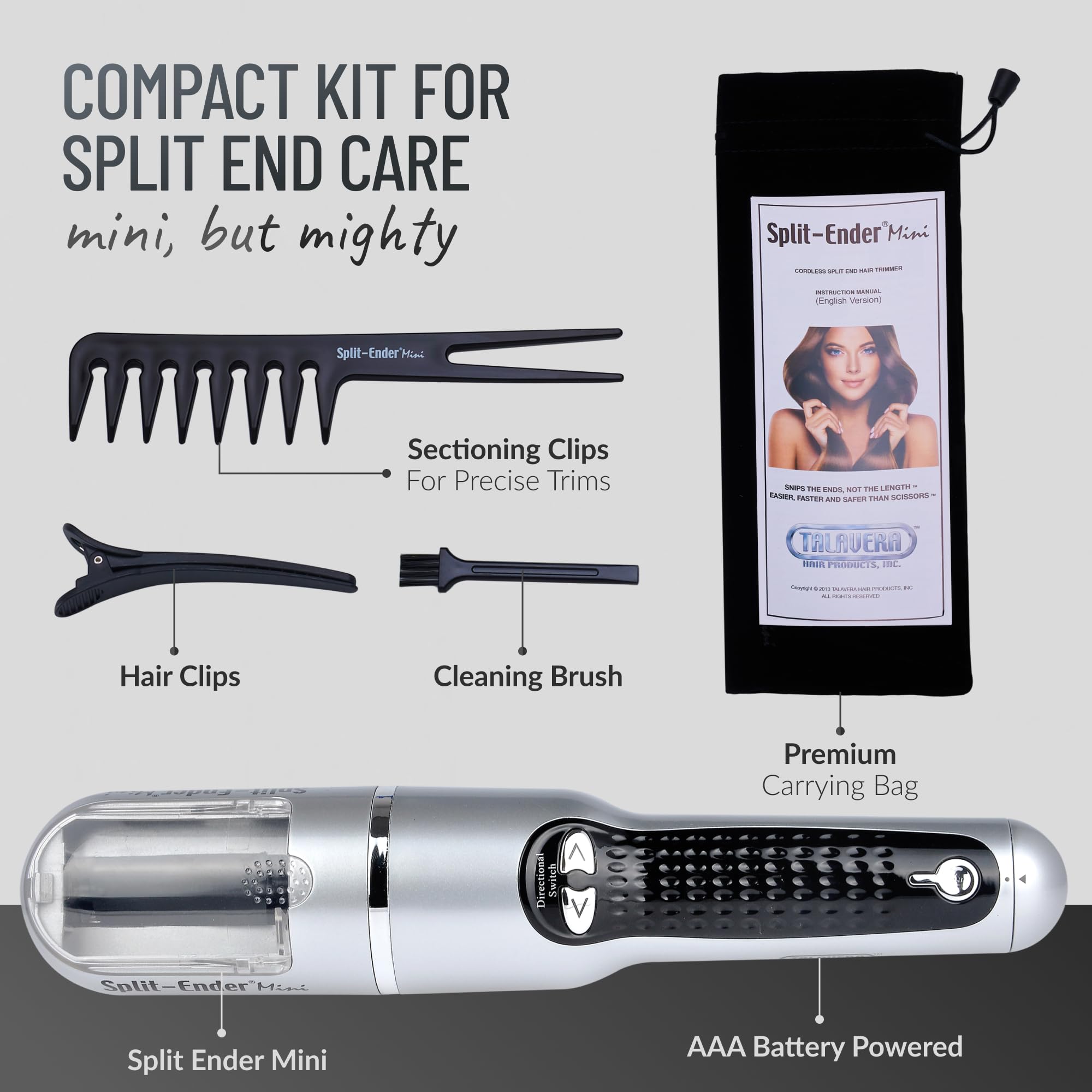 Split-Ender Mini – Aparador de cabelo original sem fio com pontas