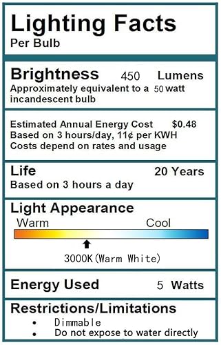 Miniatura 5 de CTKcom Bombillas LED GU10 de 5 W, 120 V regulables, luz cálida de 3000 K, cubierta de vidrio, equivalente a bombillas halógenas GU10 de 50 W, luz