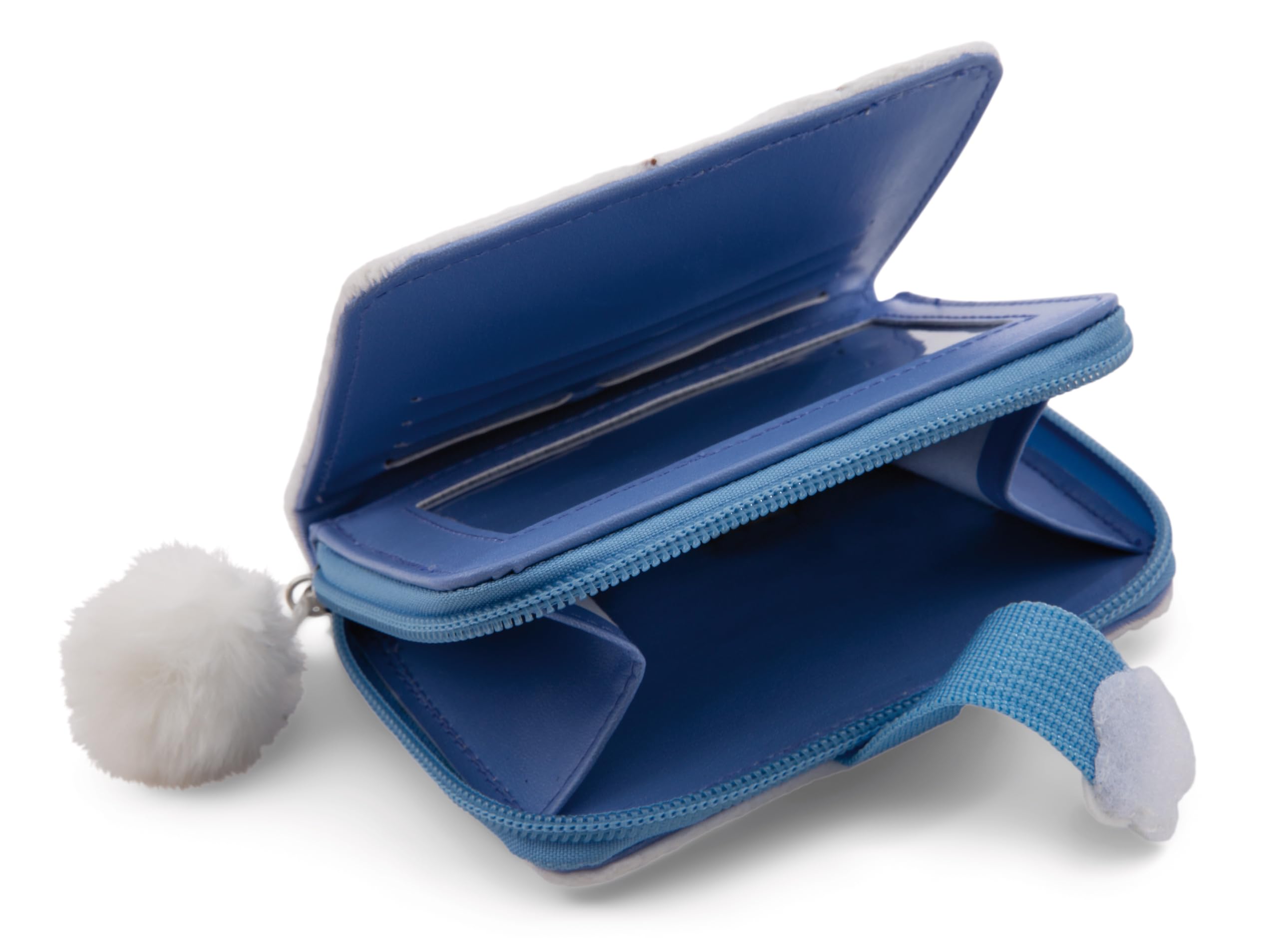 NICI Portfel MOLANG z kwiatem tęczy 12×9,5 cm biały – portfelik dla dziewczynek i nastolatek, z zamkiem błyskawicznym