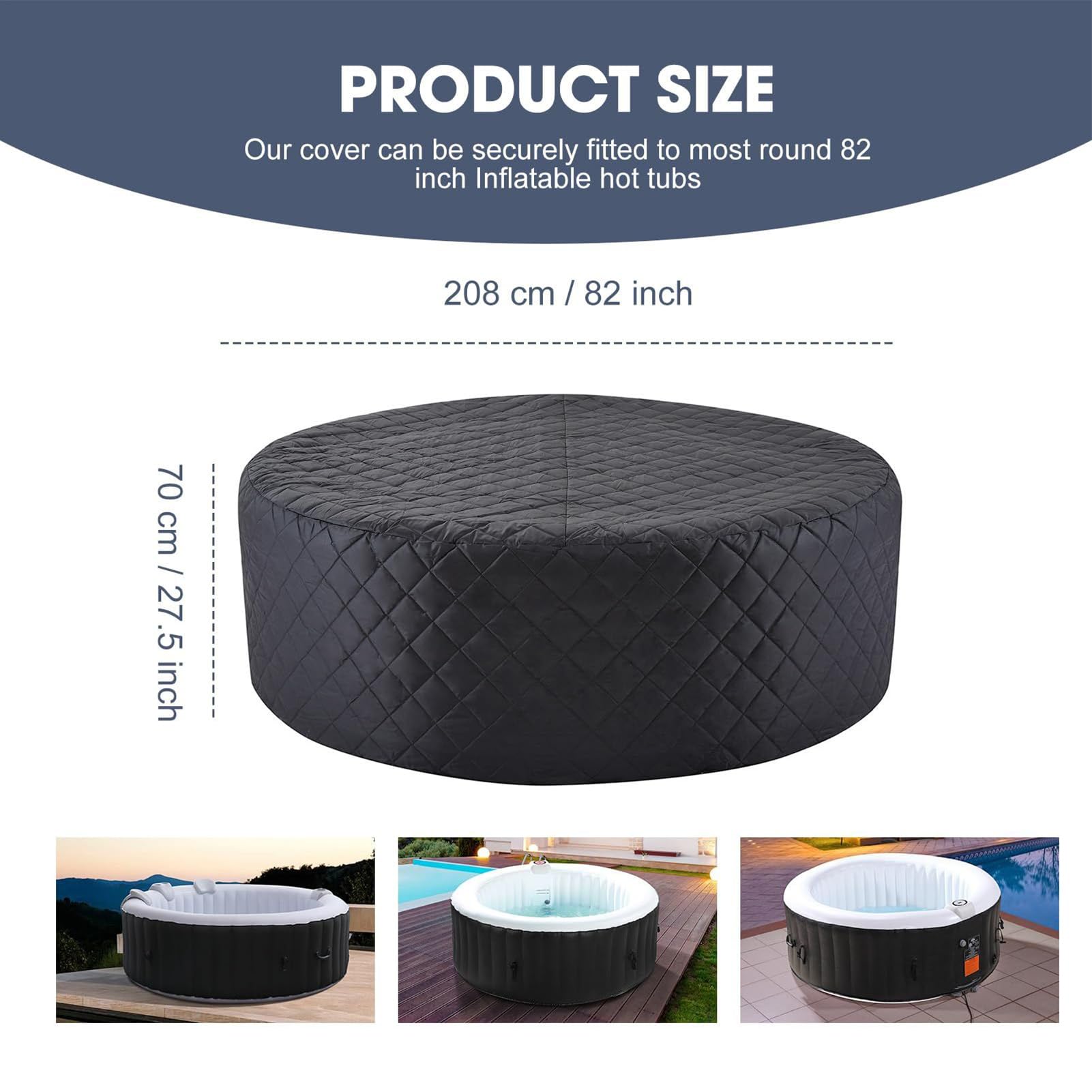 de spa – isotérmica hinchable para exterior, accesorio de piscina para jardín, casa comercial, sol e invierno
