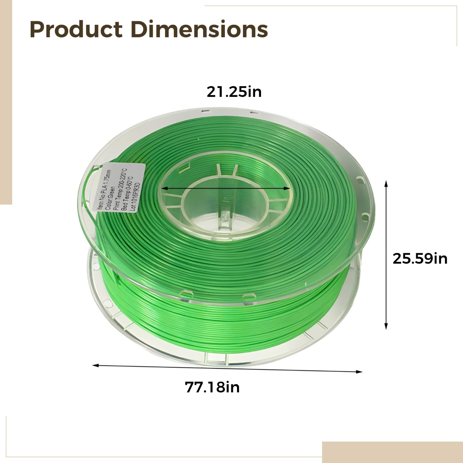 Filamento de impresión 3D de ácido poliláctico, opciones de 1,75 mm y 3,0 mm, alta precisión para modelos, esculturas y piezas, capas suaves para proyectos de impresora 3D