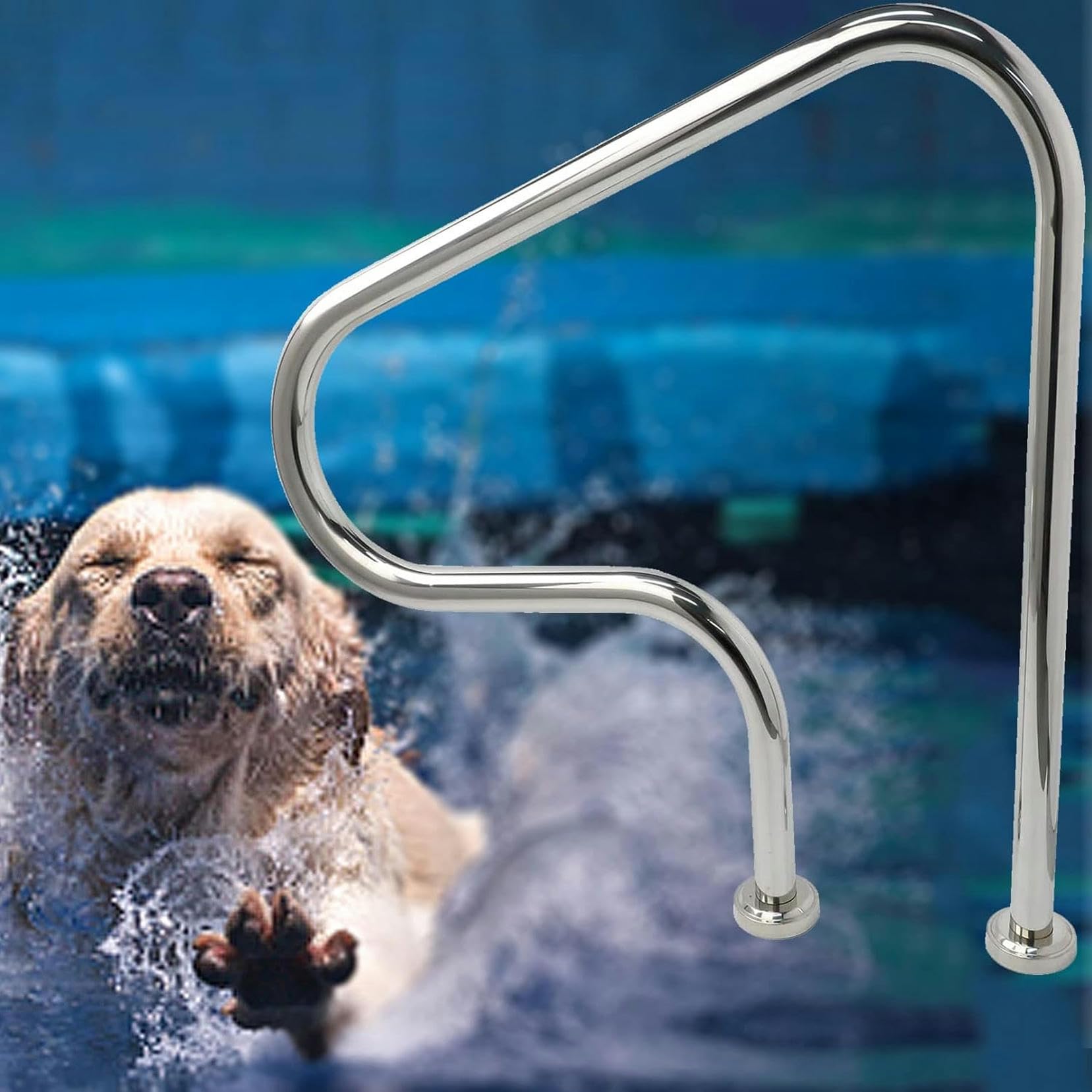 Main courante de piscine de sécurité en inox pour escalier de bassin et spa