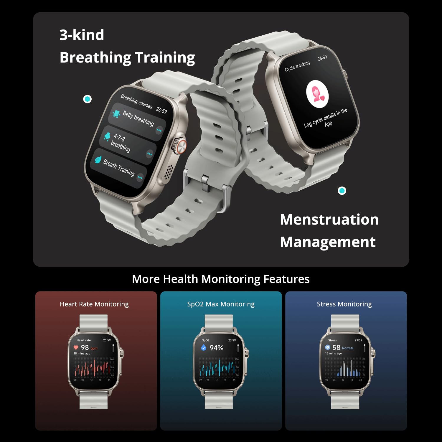 realme Watch 5, Pantalla AMOLED de 5 cm (1,97 Pulgadas), Resistencia al Agua y al Polvo IP68, Interfaz de Usuario con diseño Superior, Negro