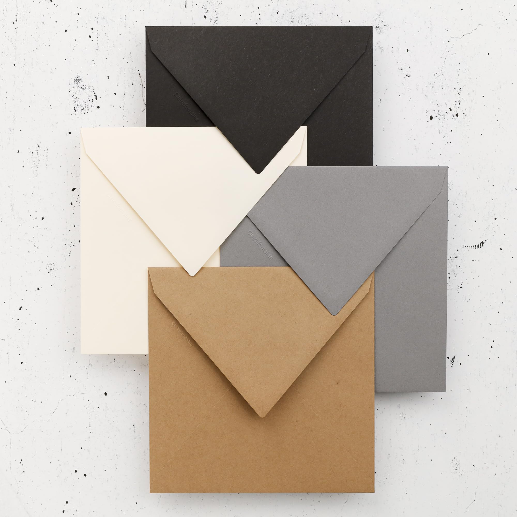 20 Enveloppes Carrées Clairefontaine 16,5x16,5cm - Ivoire, 120g/m², Gommées