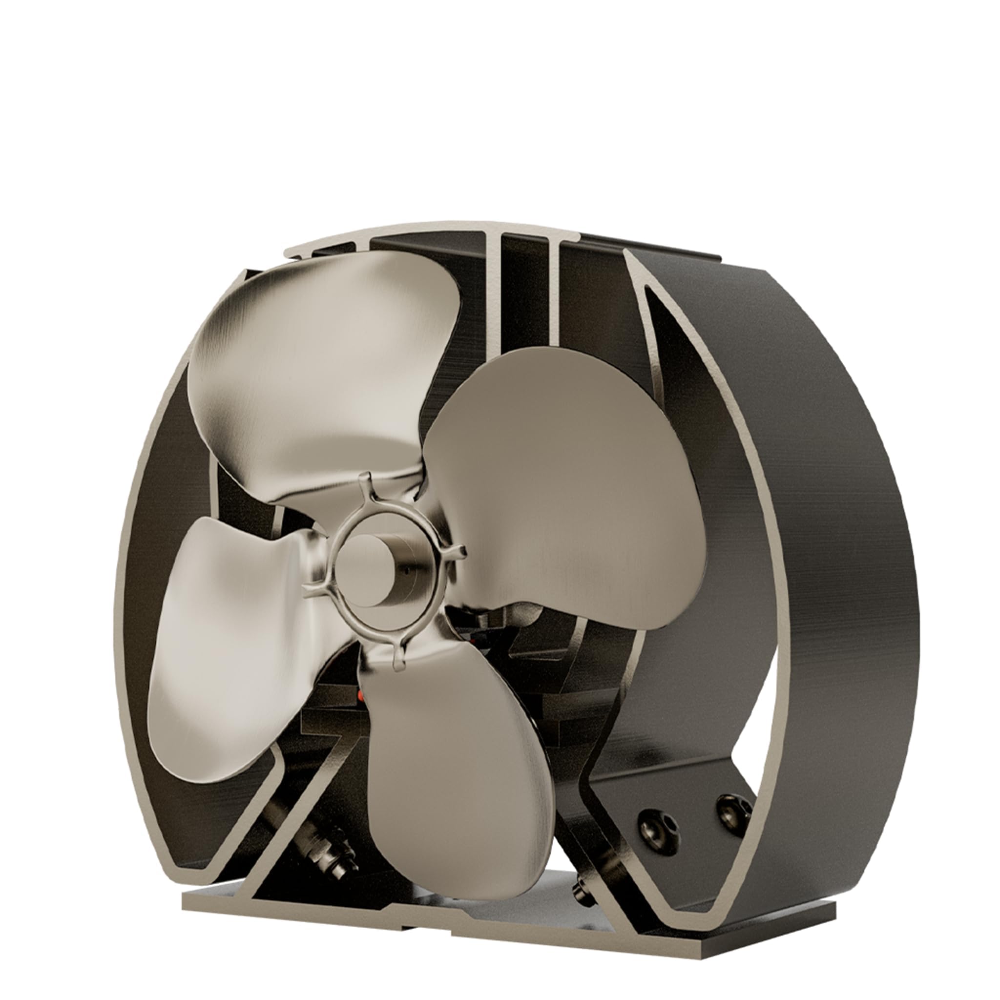 Arrows UK Stove Fan Company Brushed Bronze Mini Viking Air 4-Blade Eco Stove Fan - Self-Powered Heat Circulation for Wood Burners, Log Burners & Fireplaces - Includes Fragrance