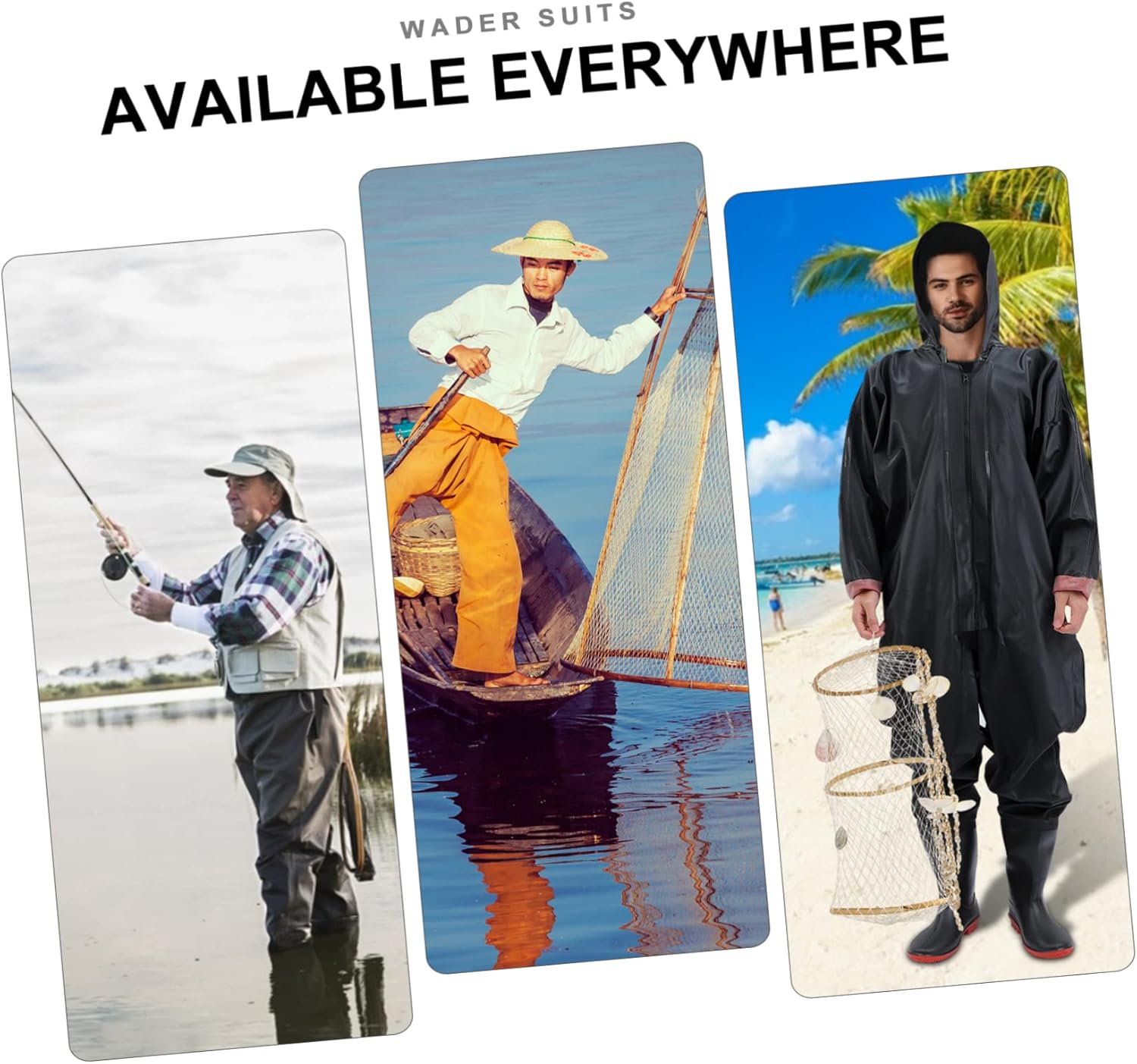 VANZACK Fishing Waders Pants for Men Durable Full-body Overalls with Quick Release Zips for Outdoor Use Fishing and Wading Activities