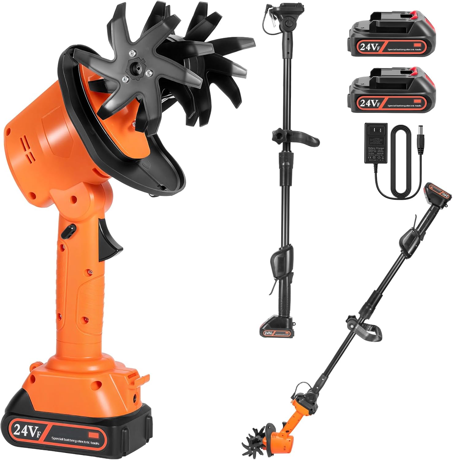 Motoculteur De Jardin Sans Fil électrique - 235 Tours/min | Batterie 1500mAh Incluse | Pour Bêchage, Désherbage, Aération