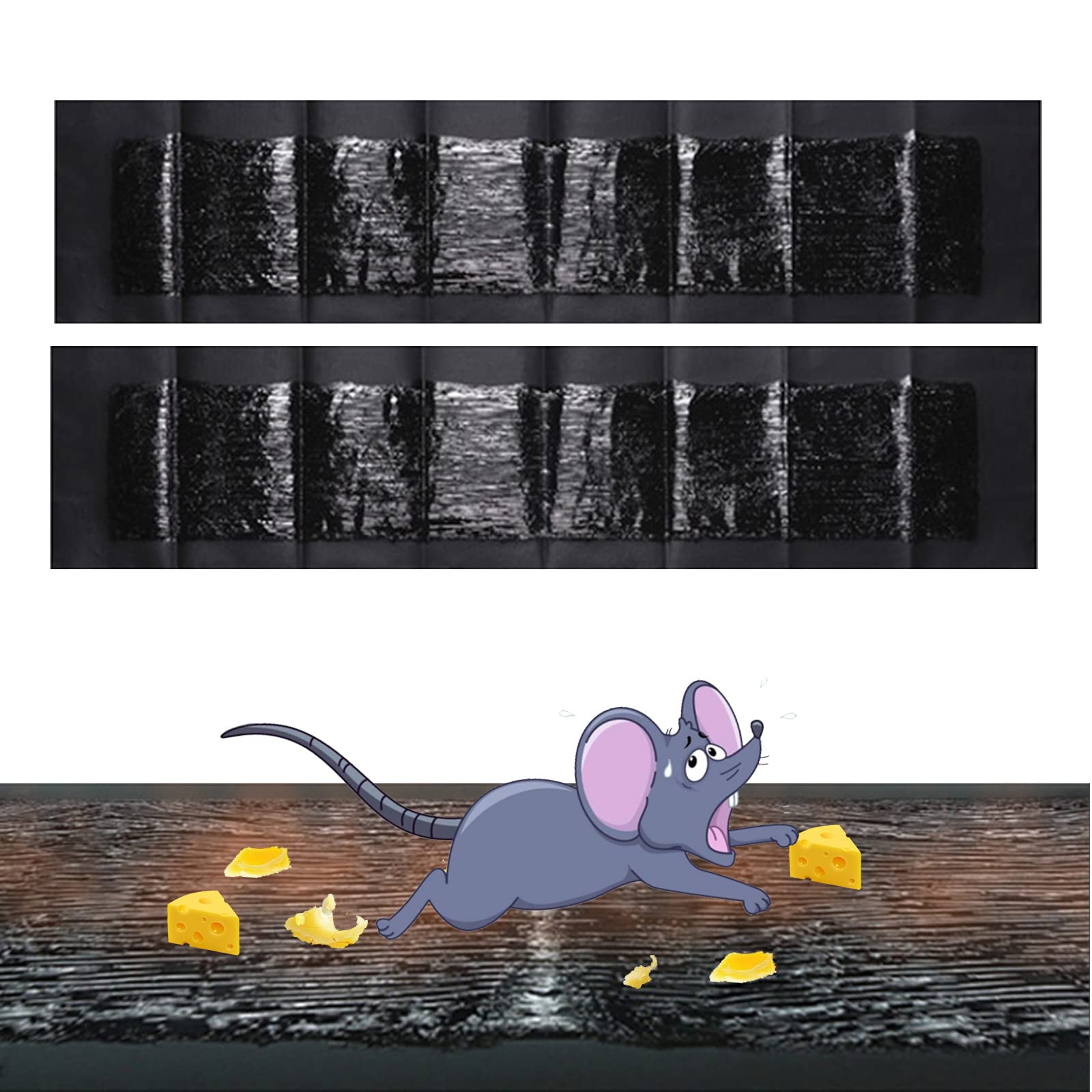 URbazaar 2 Pcs Sticky Mouse Board Mouse Rodent Glue Rat Trap Board Mice Killer, Can Cut Into Certain Shape, Style- 120 * 27.5 cm(Black-2pcs)