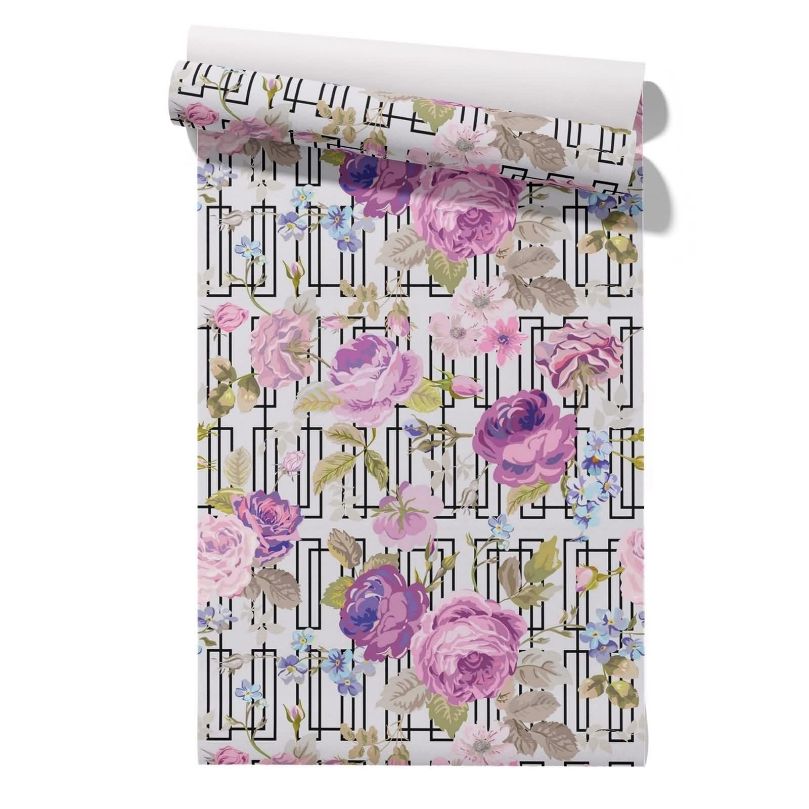 Película decorativa floral antideslizante para cocina, dormitorio