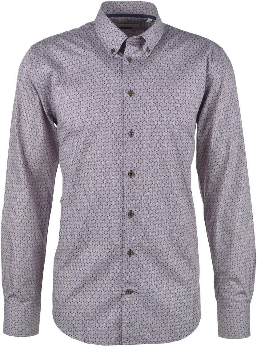 BUGATTI camicia uomo manica lunga con toppe sul gomito in contrasto