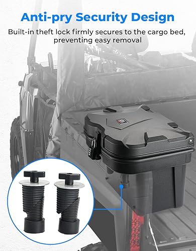 Miniatura 2 de KEMIMOTO Caja de almacenamiento antirrobo mejorada de 5.5 galones compatible con Polaris Ranger 1000 XP 900 800 700 570 500 (2013-2025), Polaris