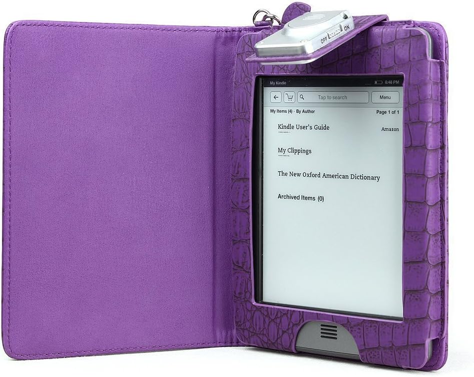 Kindle Touch Lighted Luxury Cover PU Leather Case with