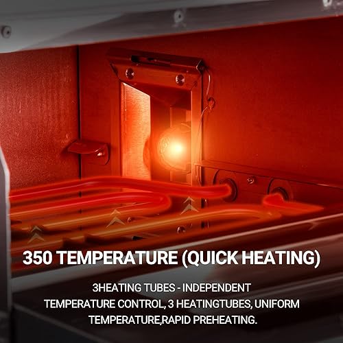 Miniatura 9 de Shikha Horno de pizza comercial de 16 pulgadas, máquina eléctrica de doble capa para hacer pizza con piedra, temporizador de acero inoxidable para