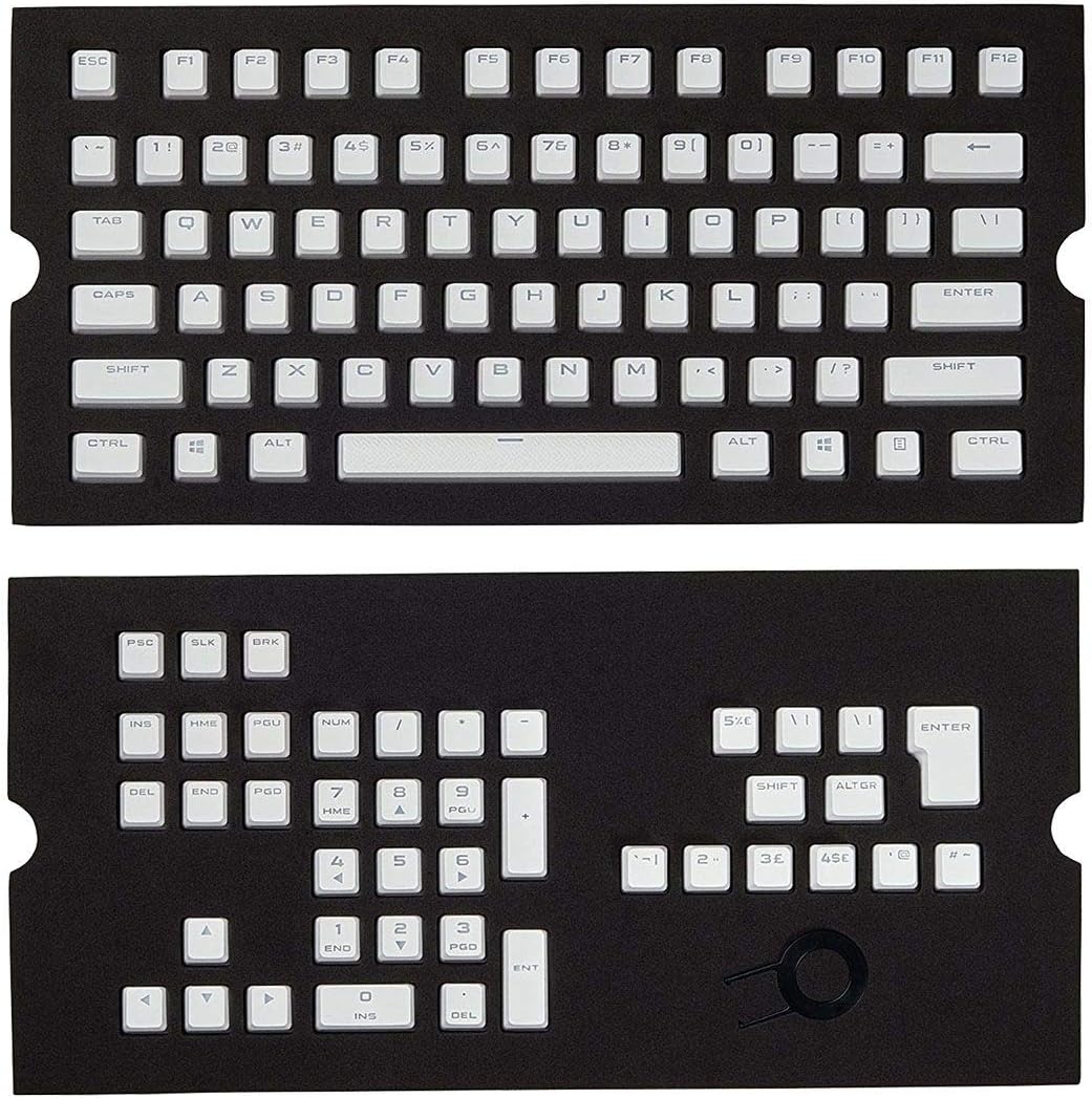 CORSAIR Gaming PBT Double-shot Keycaps Full 104/105-Keyset - White
