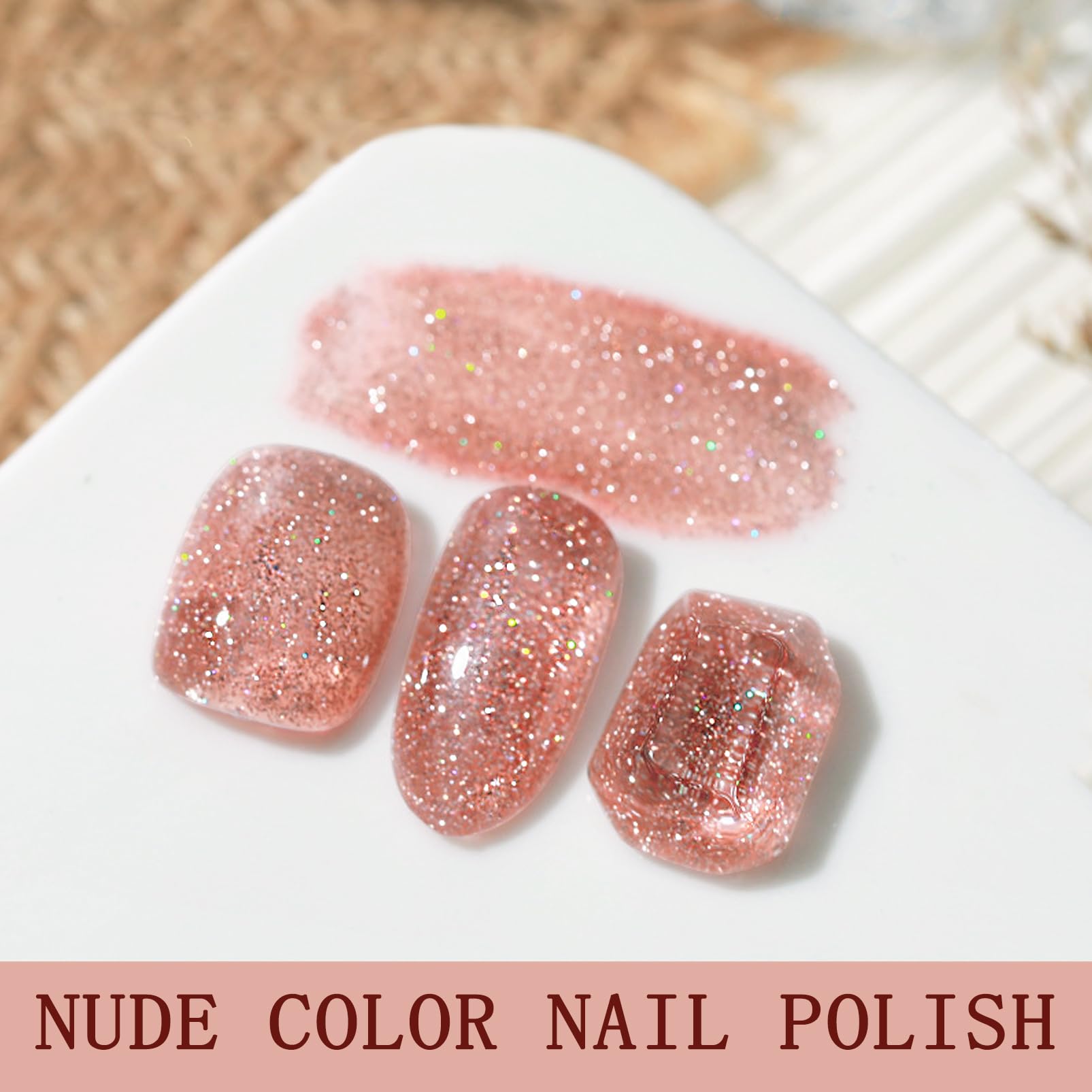 ASMAYSA Rose Gold Nail Polish - Quick Dry Nude Jelly Gel-like Polish, Neutral Translucent Pink for Women, Vegan 12ML No UV Light Needed
