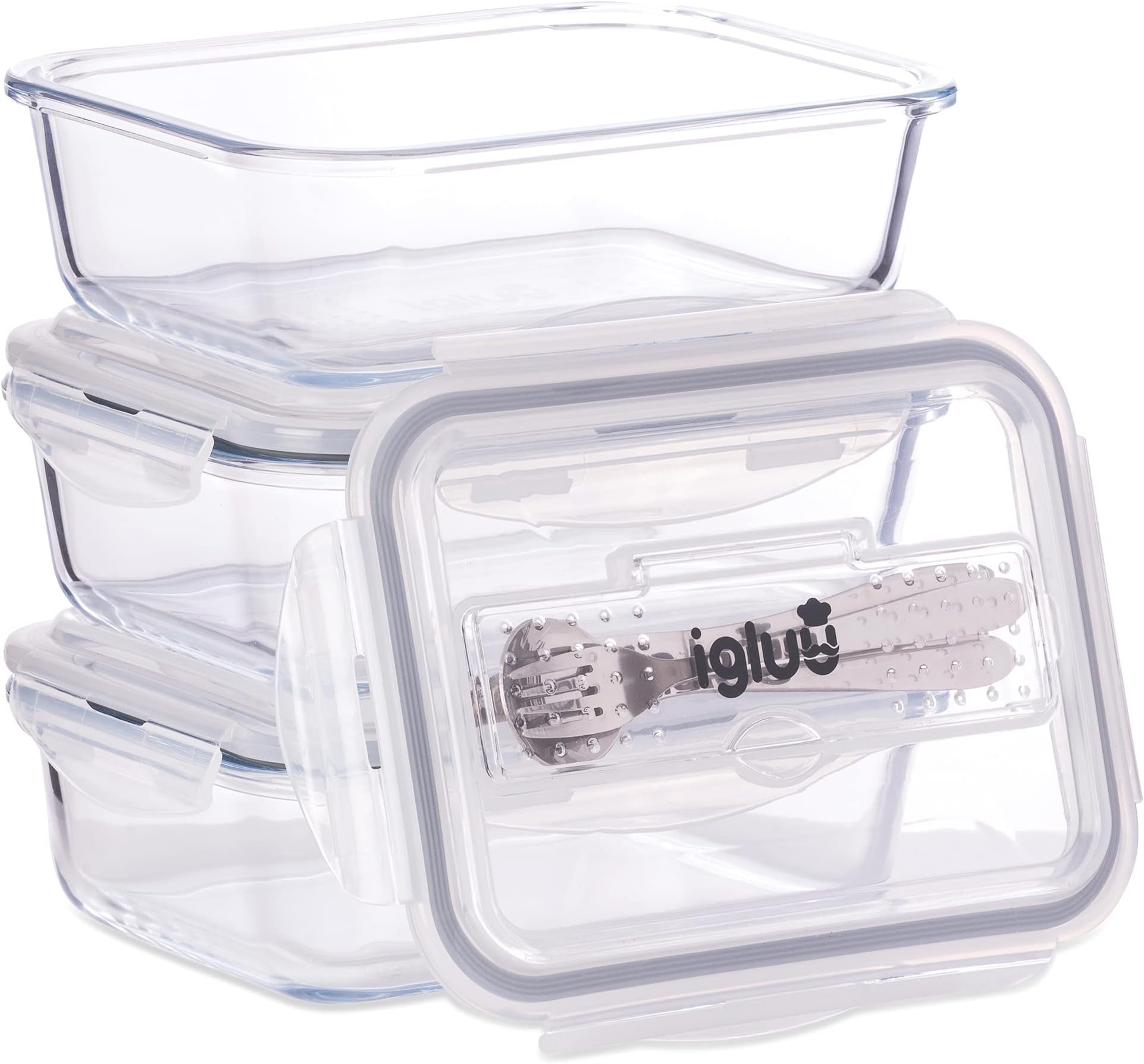 Igluu Meal Prep - 10 Boîtes de stockage alimentaire en verre lot de 10