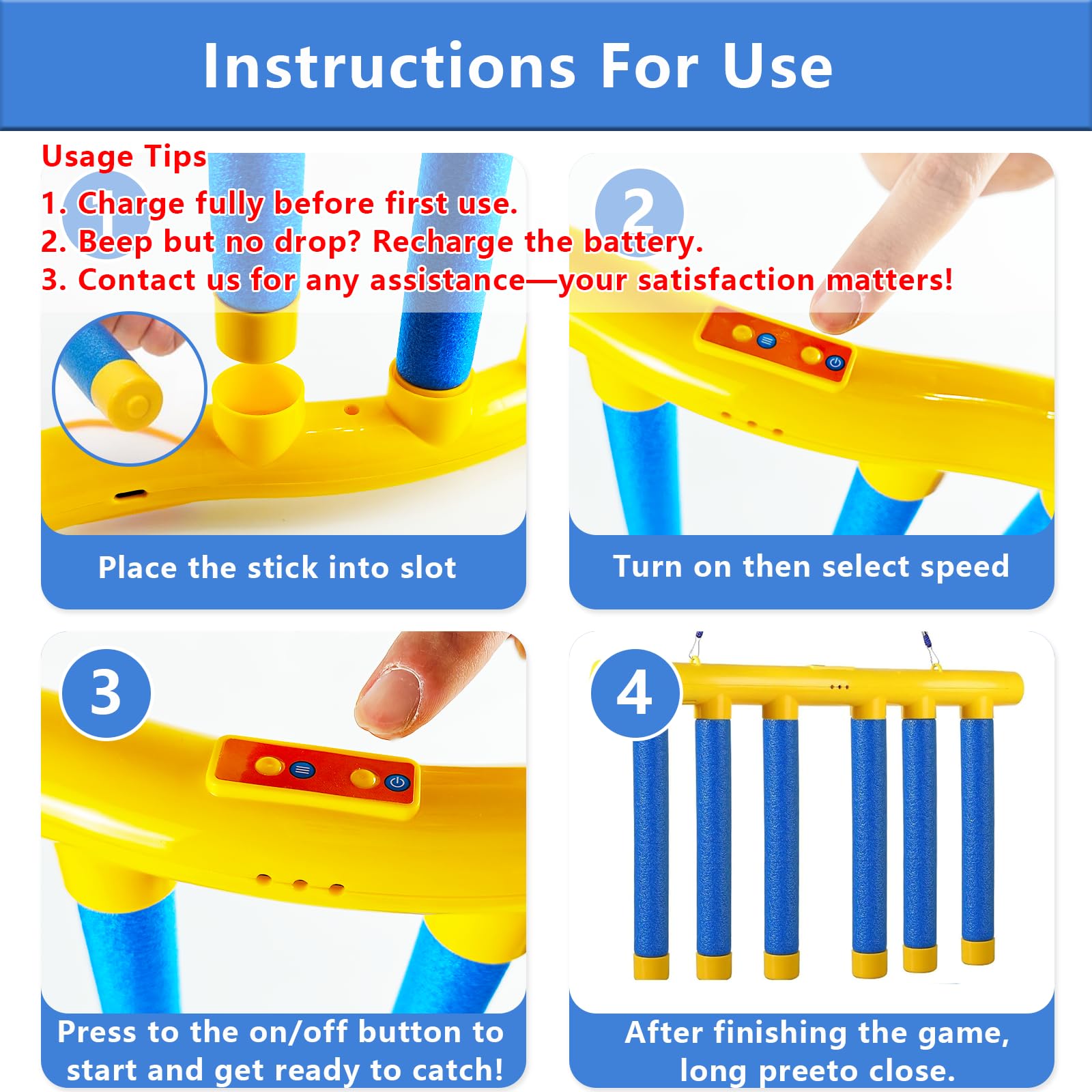 Jeu De Bâtons De Chute - Jouet D'entraînement à La Réaction - 3 Bâtons