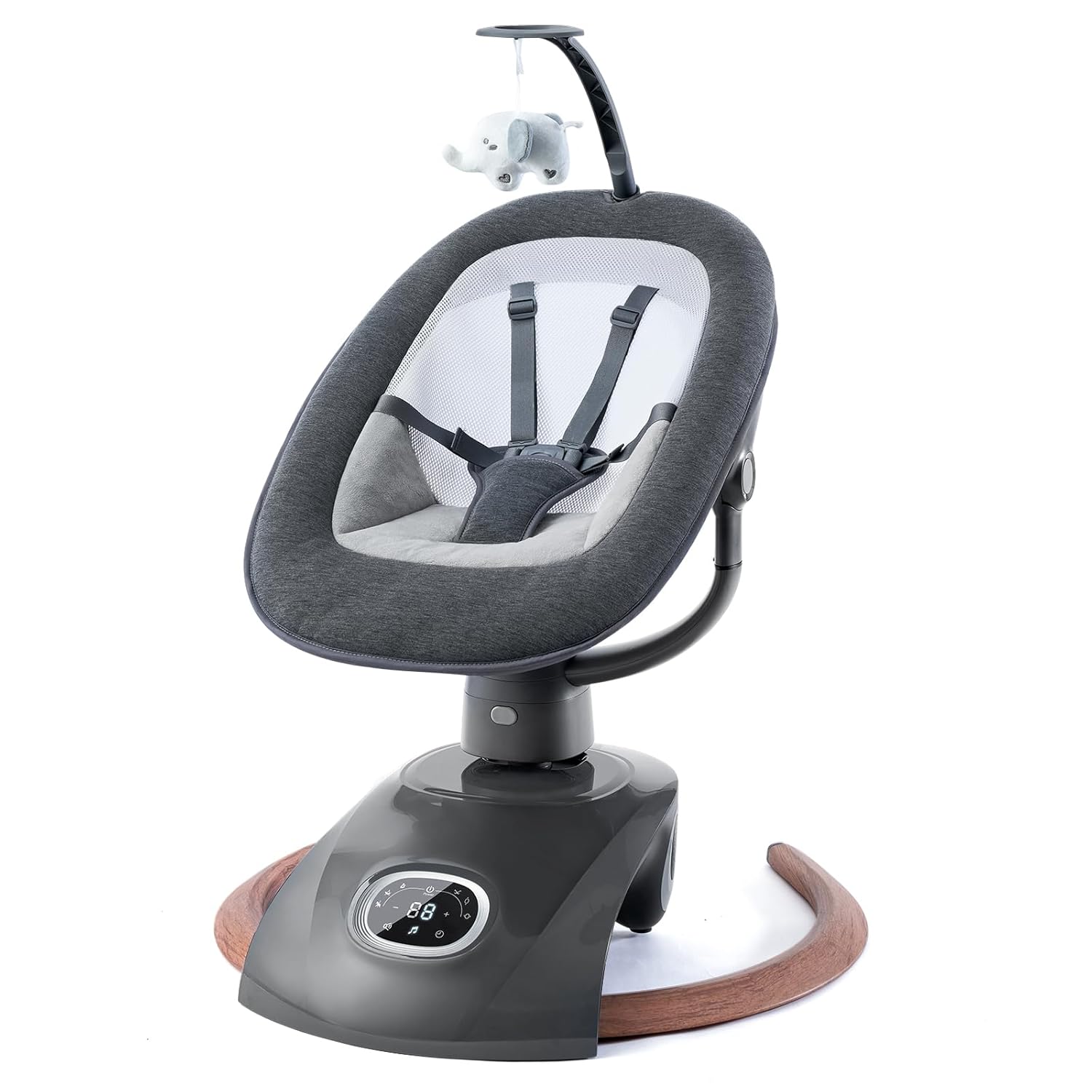 Electric Baby Swing for Infants Mamroo with Remote Control, Rocker with 6 motions, 5 Speeds, 13 Music Include White Noise, 5 Point Harness, 3 Seat Positions for Newborn Boy Girl Max 20 Lbs