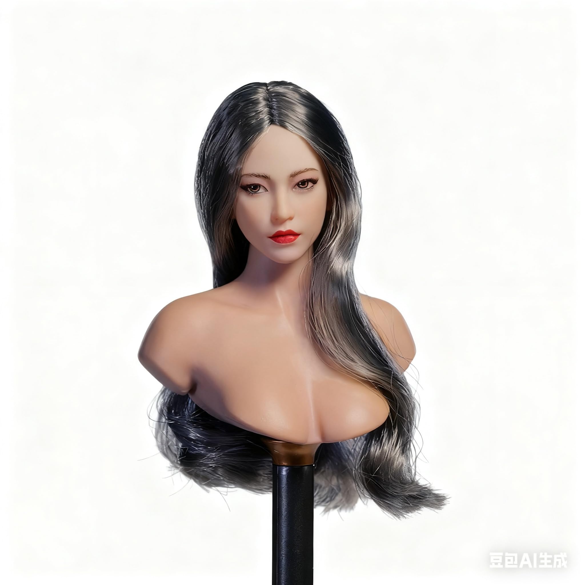 Sculpt tête de femme 1/6 AMITD cheveux longs bouclés gris pour figurine action 30 cm Phicen