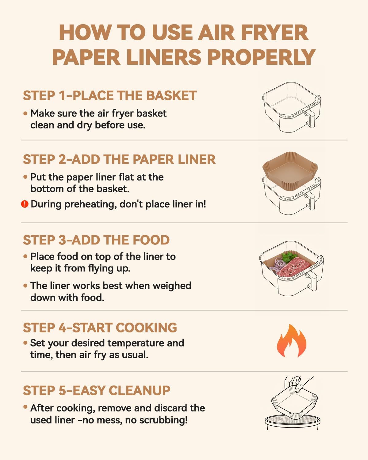 150PCS Air Fryer Paper Liners for Ninja Crispi 5in1 Glass Air Fryer FN103BF
