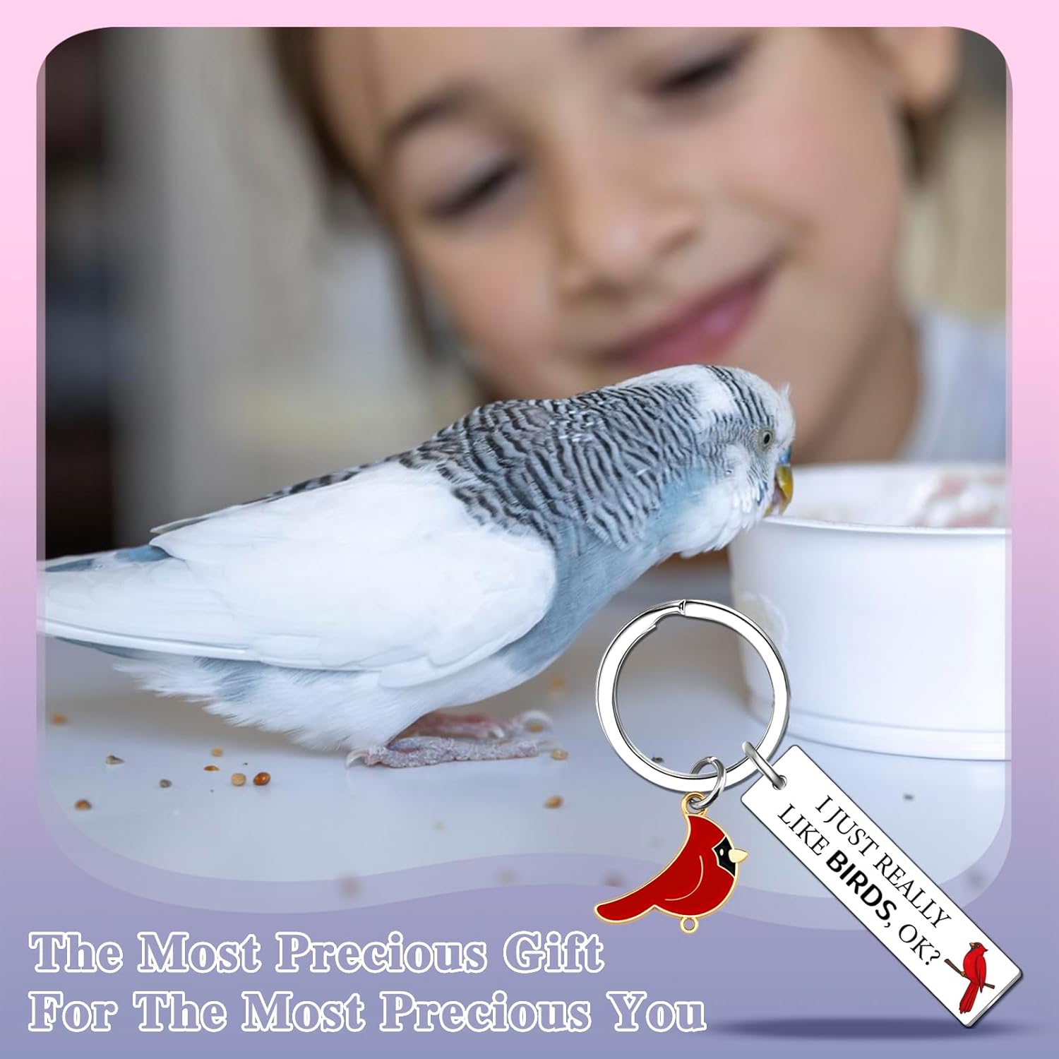 Bird Gifts for Bird Lovers Women Cardinal Keychain Gifts for Birders Watcher Gift Christmas Gift for Birds Lovers - Image 3