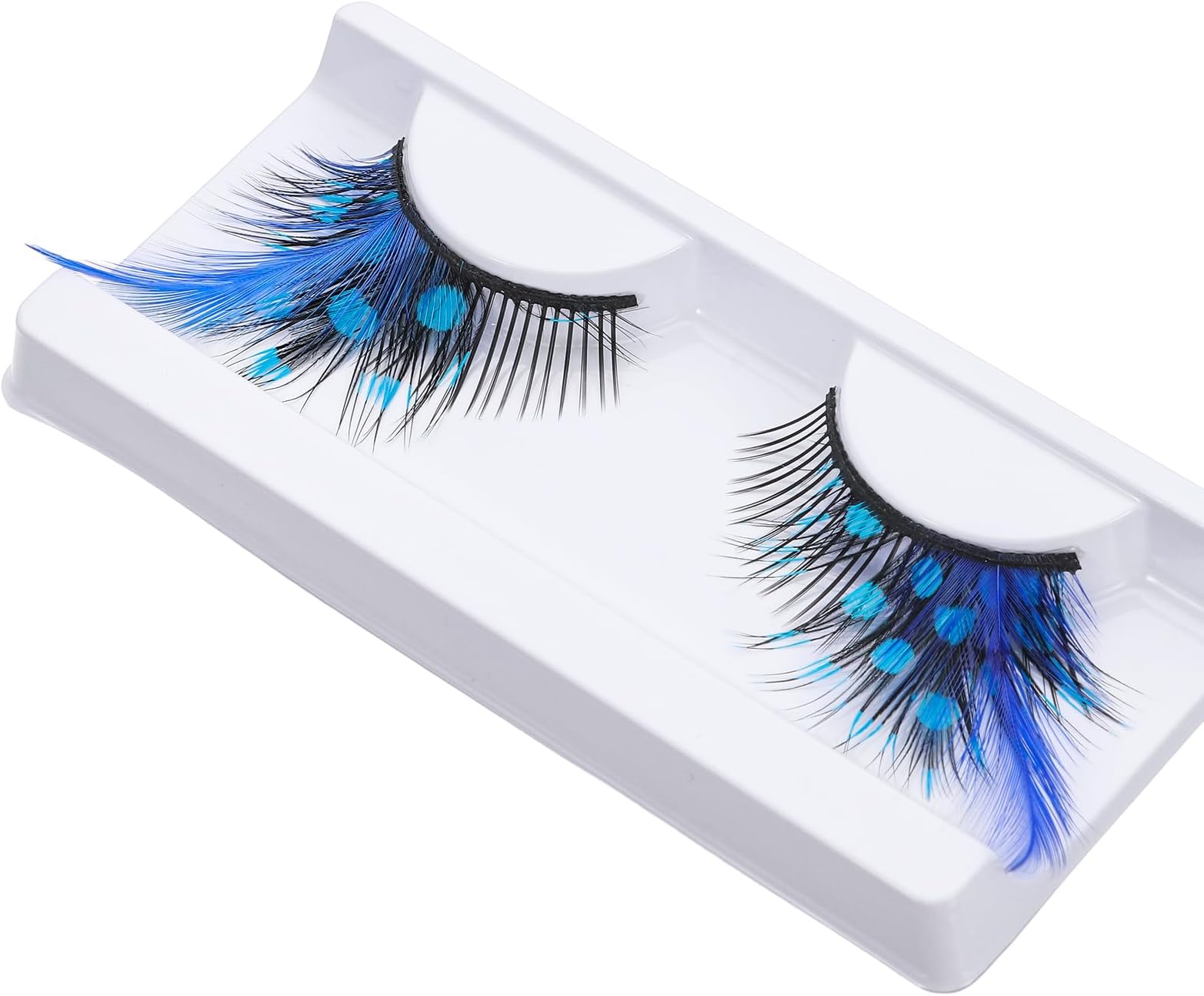 DSLONG Halloween Eyelashes Green Feather Eyelashes Dramatic Extra Long Big Halloween Colored Lashes Cosplay Feather Lashes Show Dance Makeup Tools Reusable (A2)