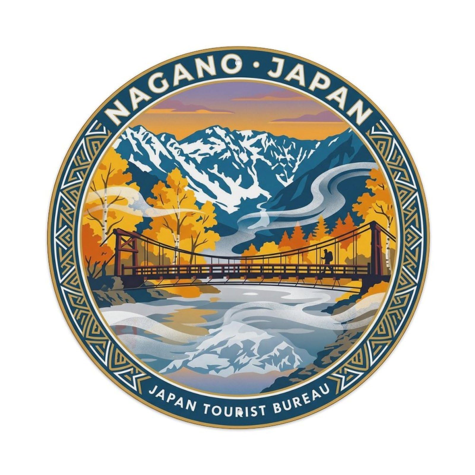 Nagano Kamikochi Valley Alps River Dawn Travel Metal Tin Sign