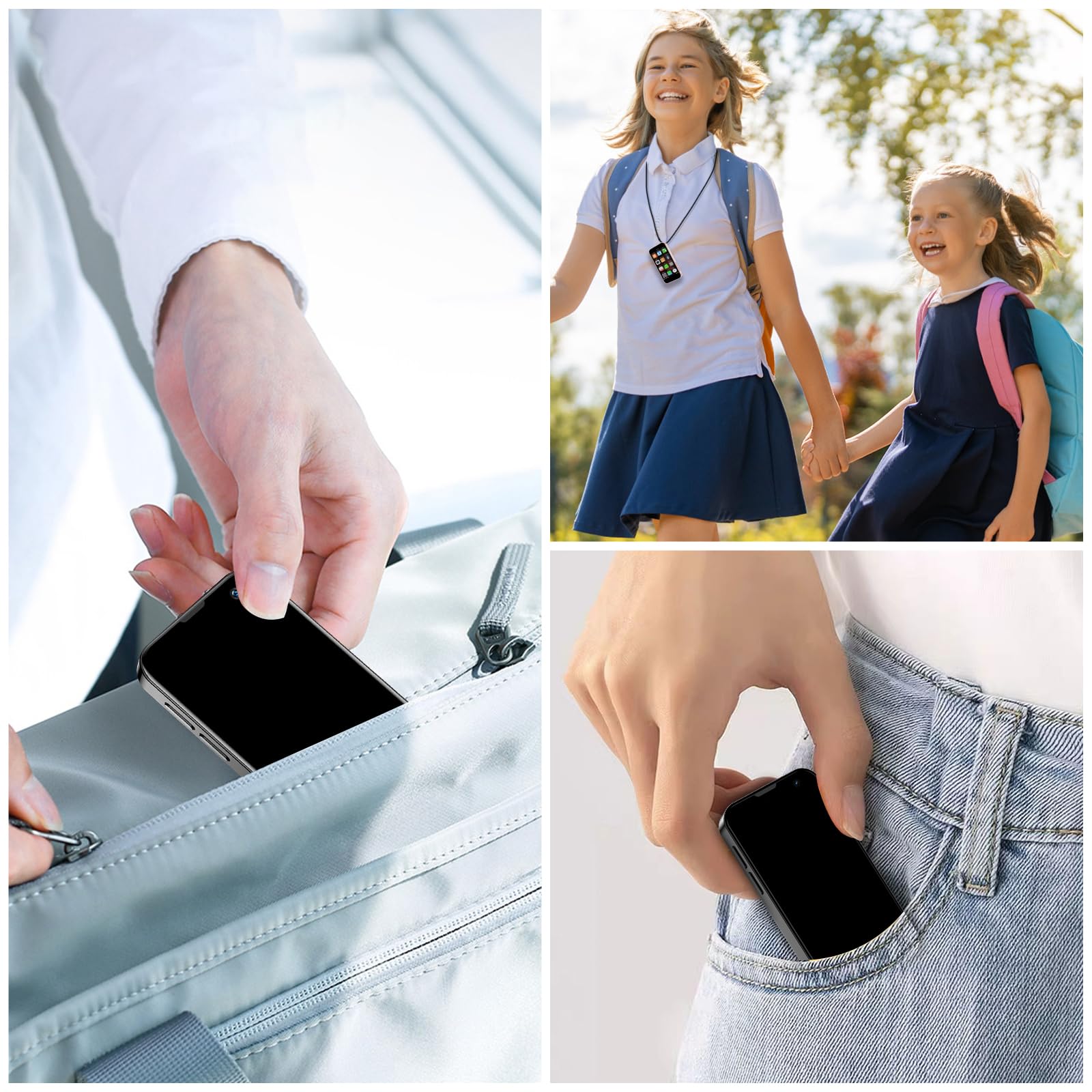 Mini Phone 3.0" Unlocked Mini Smartphone for Kids World's Smallest Cell Phone Quad Core Dual Sim Card Face ID Android Compact Small Mobile Phones for Student Pocket 2GB+16GB Pink