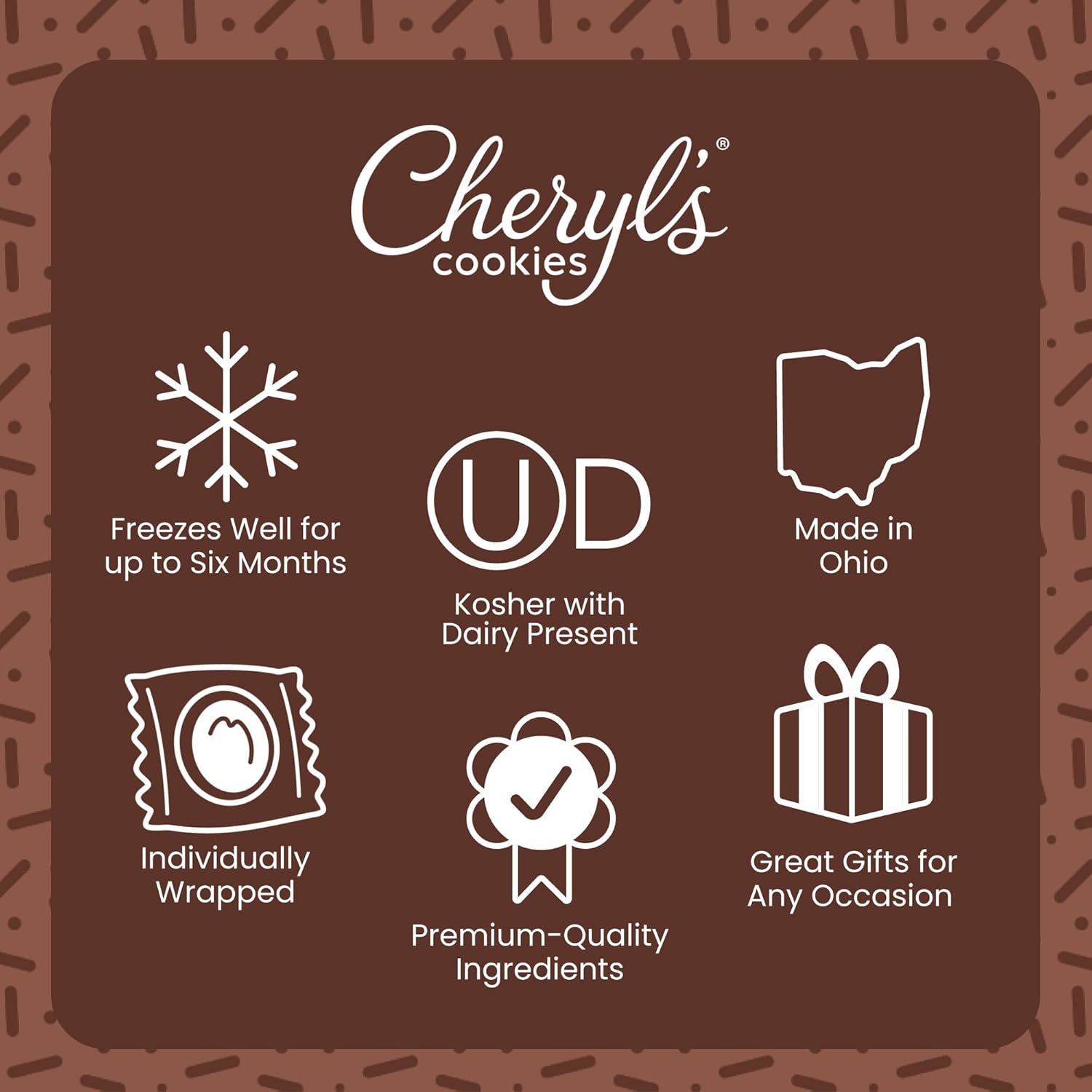 Cheryl's Cookies® Hug in Every Bite Cookie Box, with 24 Buttercream-Frosted Sugar and Oatmeal Raisin Cookies, Individually Wrapped, for Any Occasion, Loved Ones, Family, Friends, Coworkers