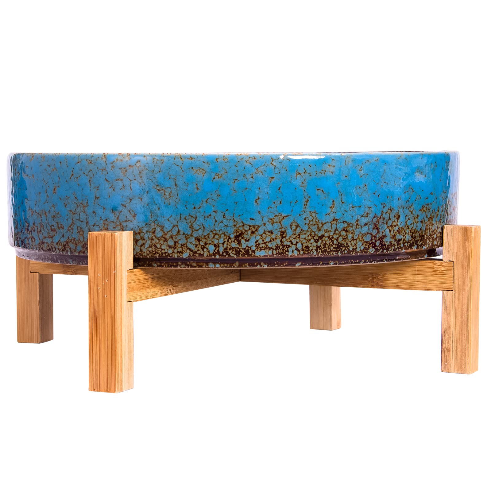 ARTKETTY Macetas de cerámica para bonsái de 29 cm con Drenaje, Maceta Grande para Plantas suculentas de Interior, Maceta Decorativa con Soporte