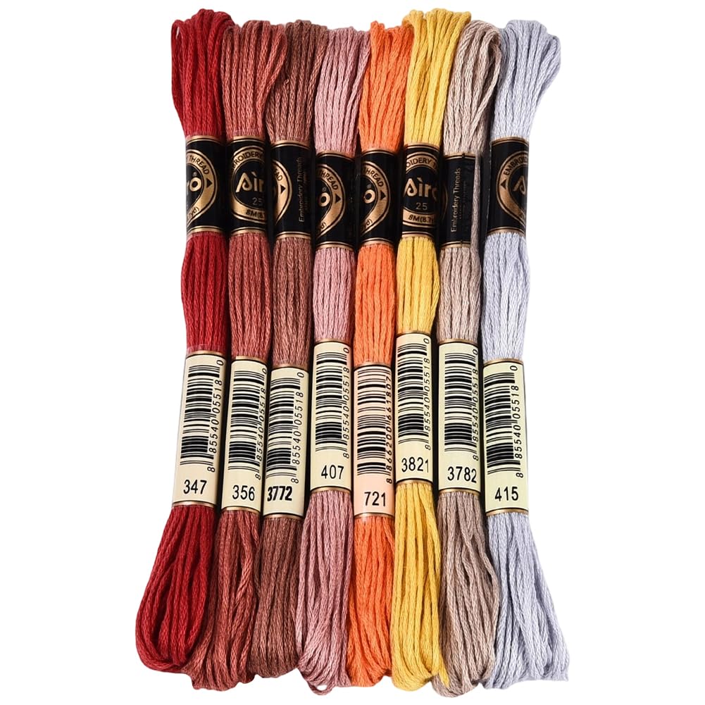 8 Skeins 70 Yards Light Brown Embroidery Thread for Crafts DIY