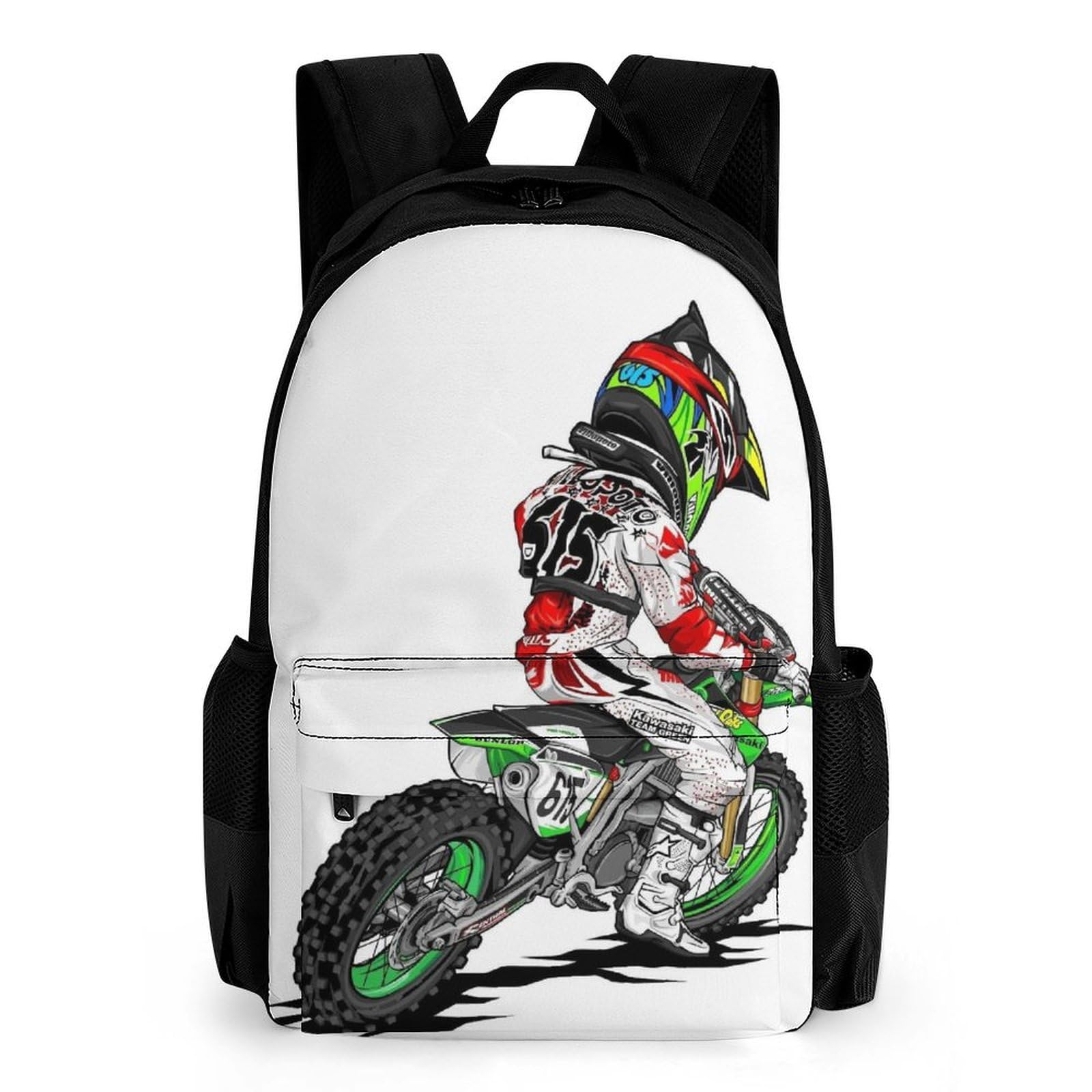 Tnfhsoft Unisex Kids Motocross Bike Children's Backpack School Rucksack 3D School Bag Kids School Backpack School Bags Fashion Backpack With Pocket Book Bags 42X30.5cm