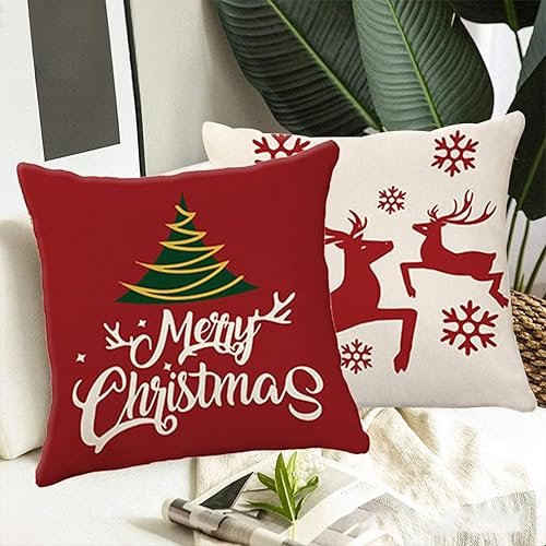 Miniatura 3 de Scceatti Liene - Fundas de almohada de Navidad con cremallera cuadrada de 18 x 18 pulgadas, funda de almohada estilo campestre de Liene, funda