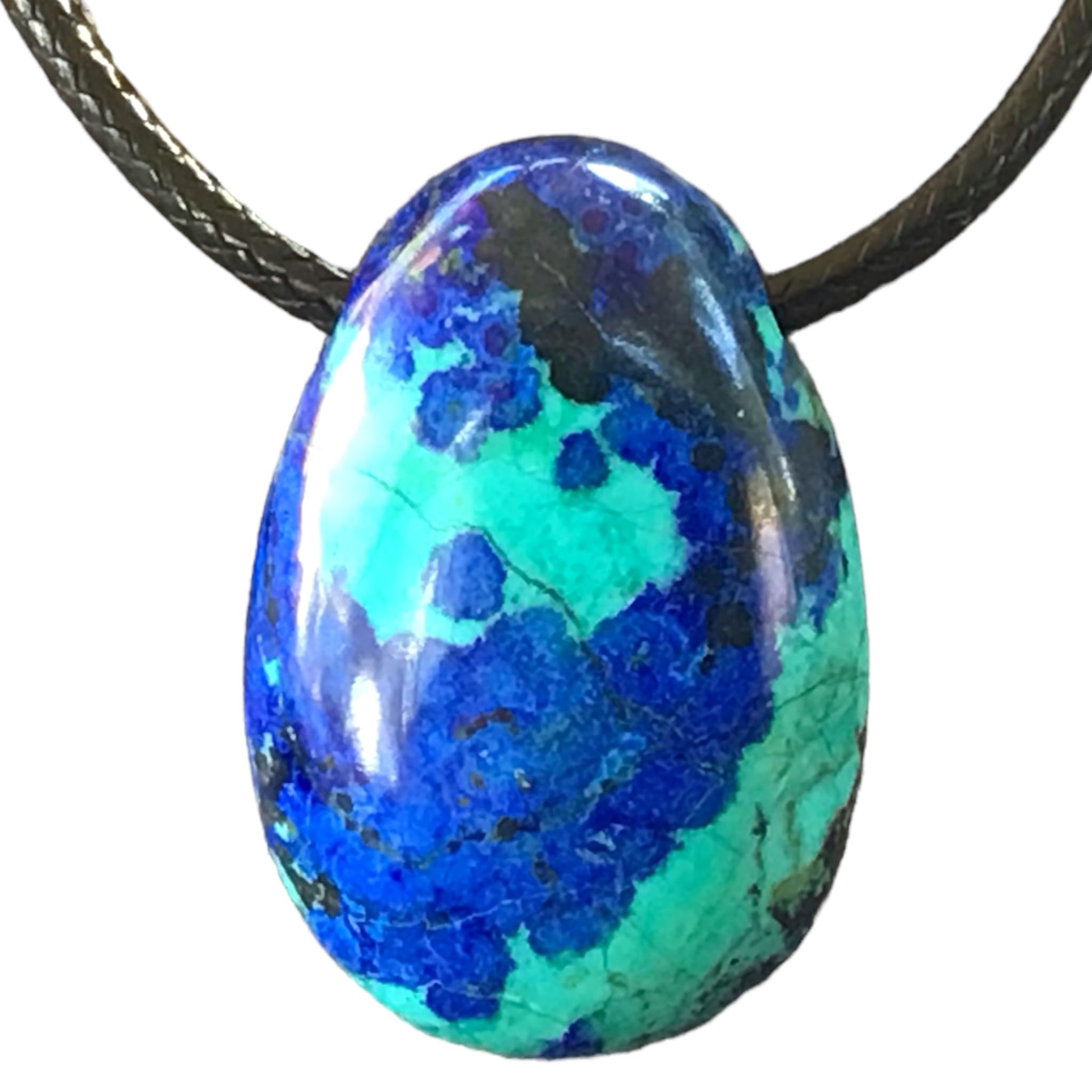 Collana in Crisocolla e chiusura in argento 925 con gemme di zirconia cubica