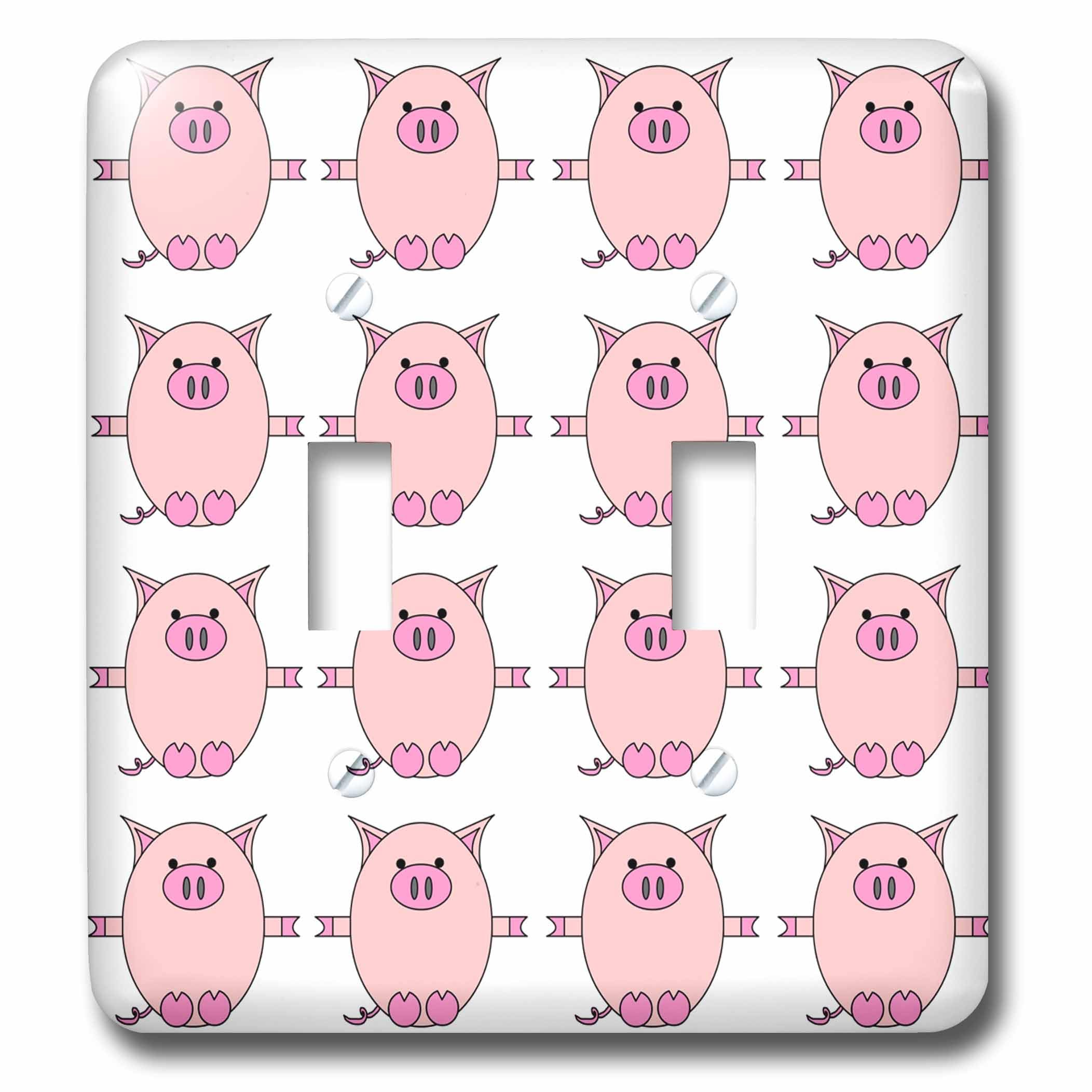 Interrupteur à bascule double motif Piggy Power 3dRose lsp_6295_2 pour rénover vos plaques