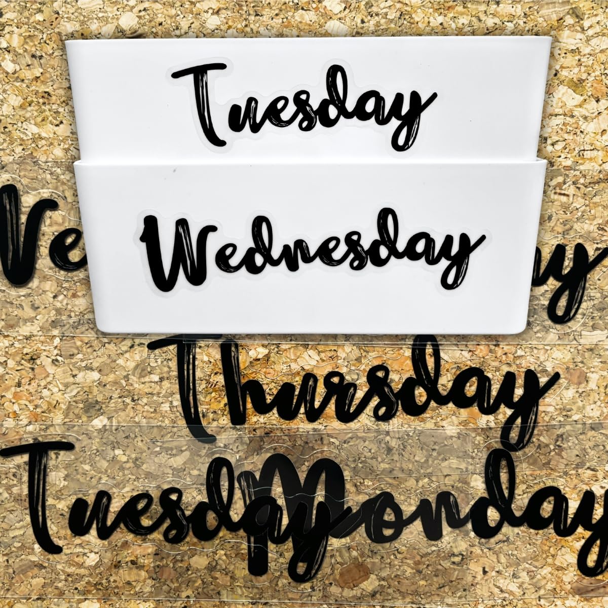 TriluckyDeco 20PCS Days of The Week Stickers for Drawers,Large Day Labels for Clothes Organizer No Magnet Big Monday Through Friday Weekday Plastic Bin Planner Whiteboard Decals Teacher Classroom - Image 2