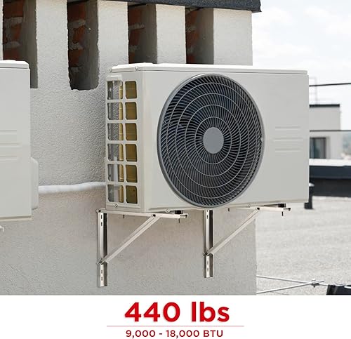 Miniatura 7 de TURBRO Soporte de pared para sistema de bomba de calor de aire acondicionado sin conductos mini dividido, soporte de aleación de aluminio