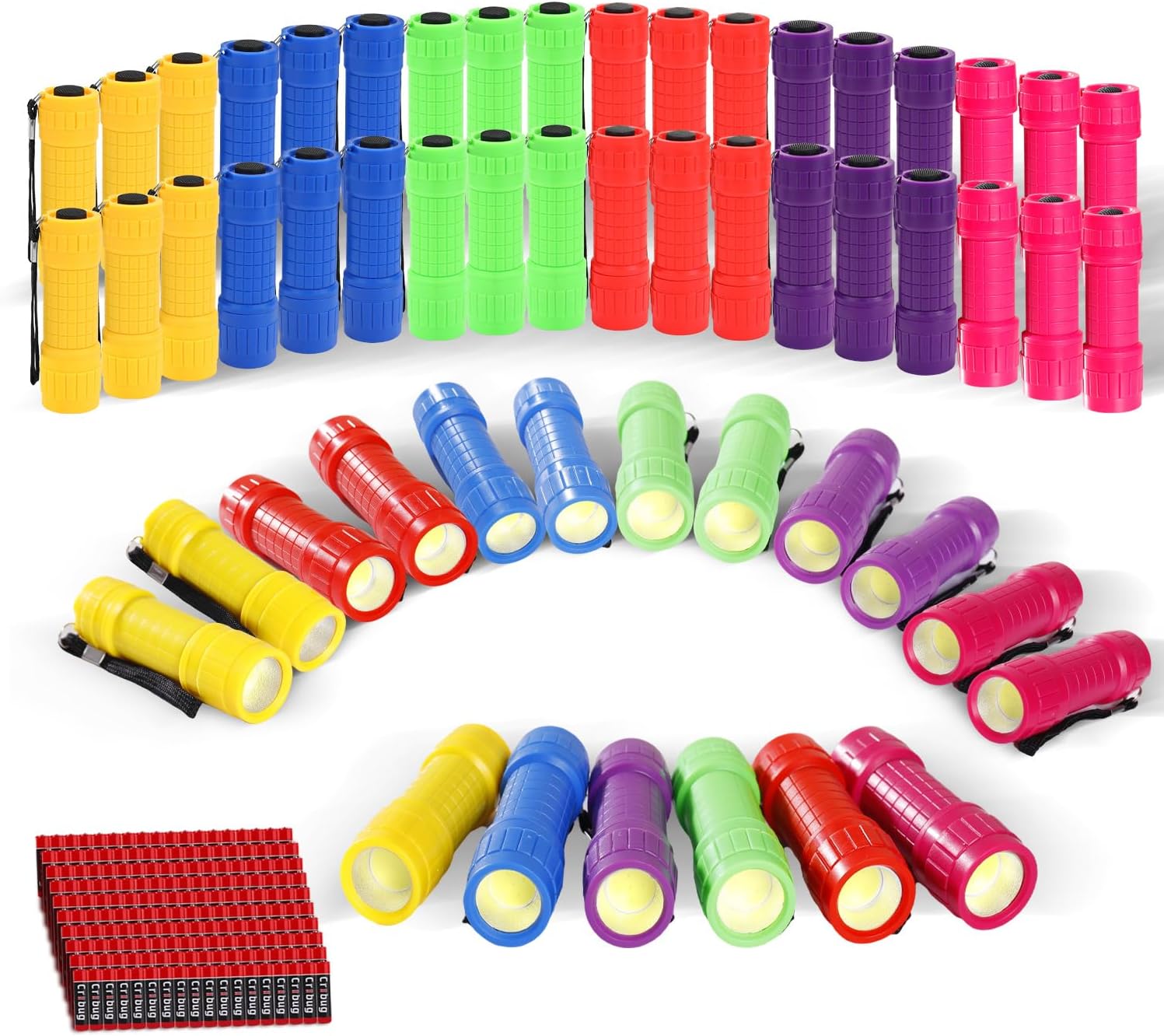 KunHe 60 Pack Plastic Small Mini Cheap Flashlights Bulk Flashlights