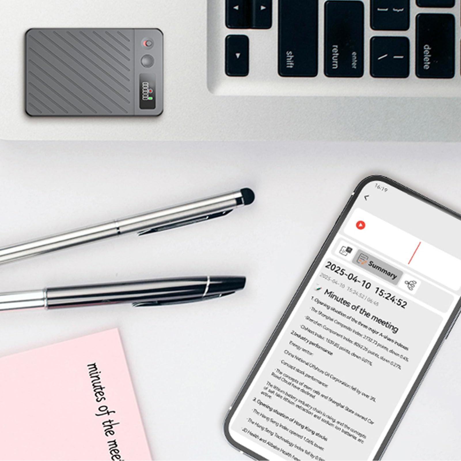 Sxhlseller Grabadora de Voz AI con Transcripción y Reproducción, Grabadora Digital con Control de Aplicaciones, Grabadoras de Voz a Texto en Tiempo Real para Reuniones Conferencias (32GB)