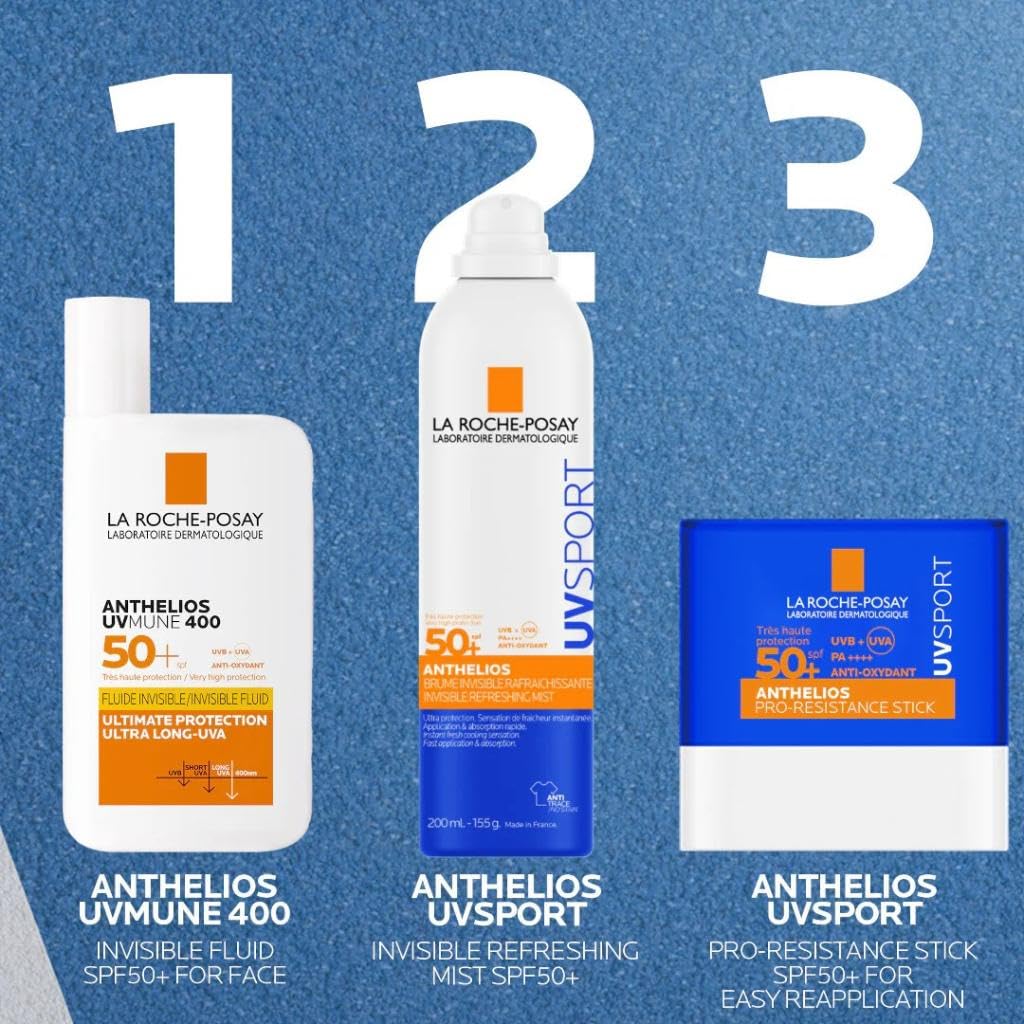 La Roche Posay Anthelios UV Sport Niewidoczna mgiełka chłodząca SPF50+, wszystkie rodzaje skóry, 200 ml
