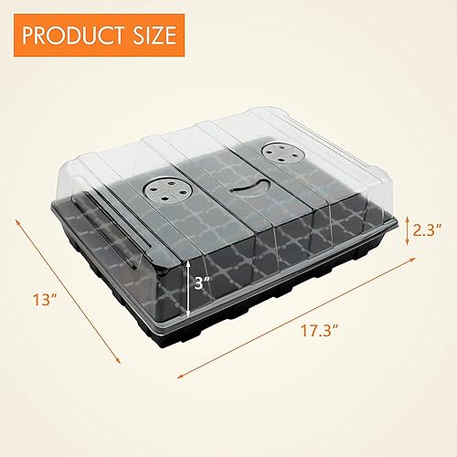 Miniatura 46 de Gardzen Juego de 10 propagadores de jardín, kits de bandejas de semillas con 400 celdas, bandeja de inicio de semillas con cúpula y base de 15 x 9