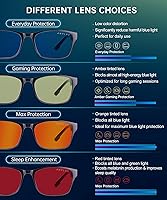 Vista 11 de ANYLUV Blue Light Blocking Glasses for Men Women Lightweight Computer Gaming Glasses Anti Eye Strain Rectangle Frame