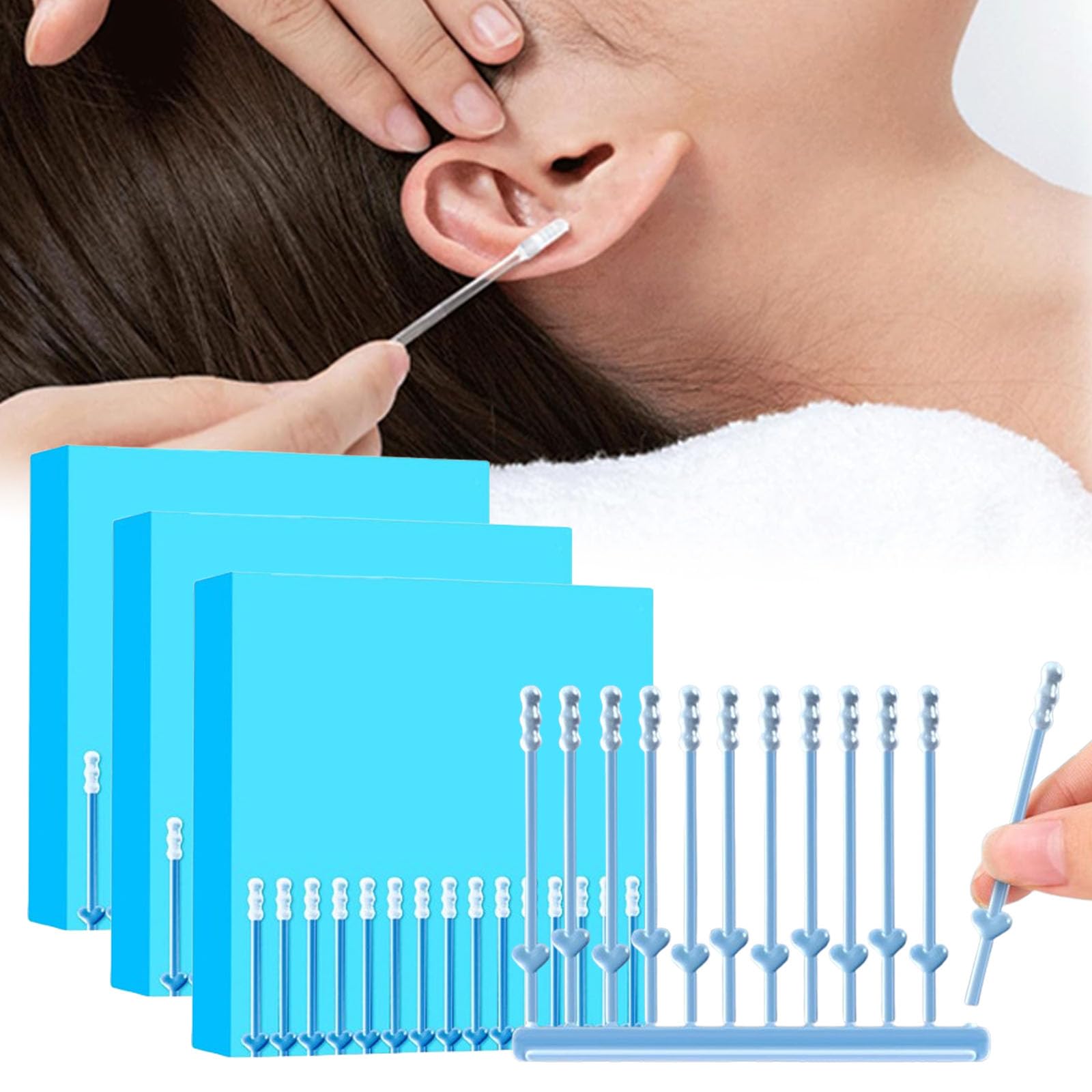 Resin Gel Ear Stick Sticky Ear Cleaning Sticks Gentle Visible Ear Care Gentle Reusable Soft Spiral Head Adhesive