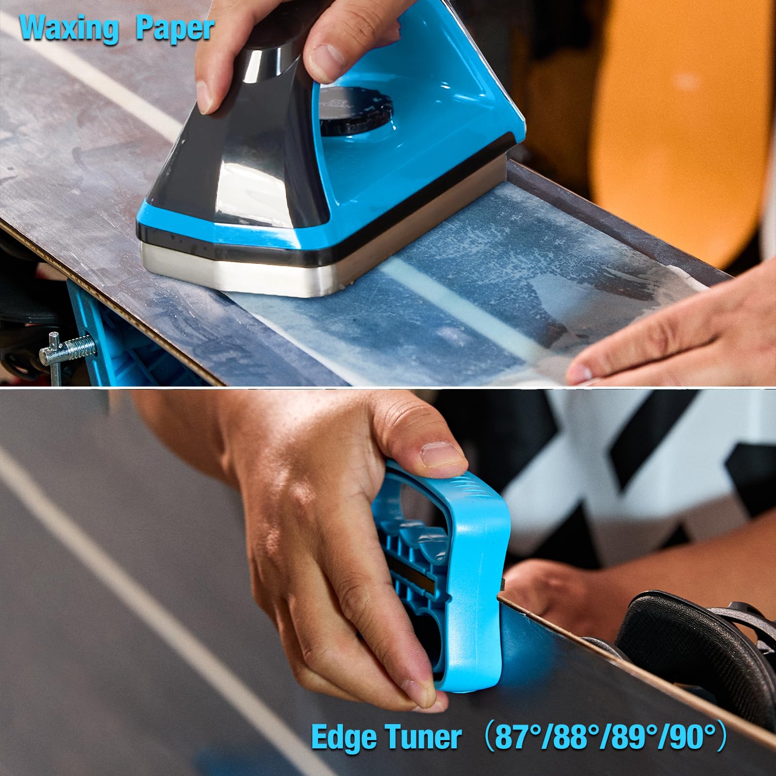 XCMAN Kit Completo per la Messa a Punto di Sci e Snowboard con Ferro da ceretta, Cera, accordatore per Bordi Base Multi-Angolo, Riparazione Base Ptex, Carta Cerata, Pietra gommosa per Sci